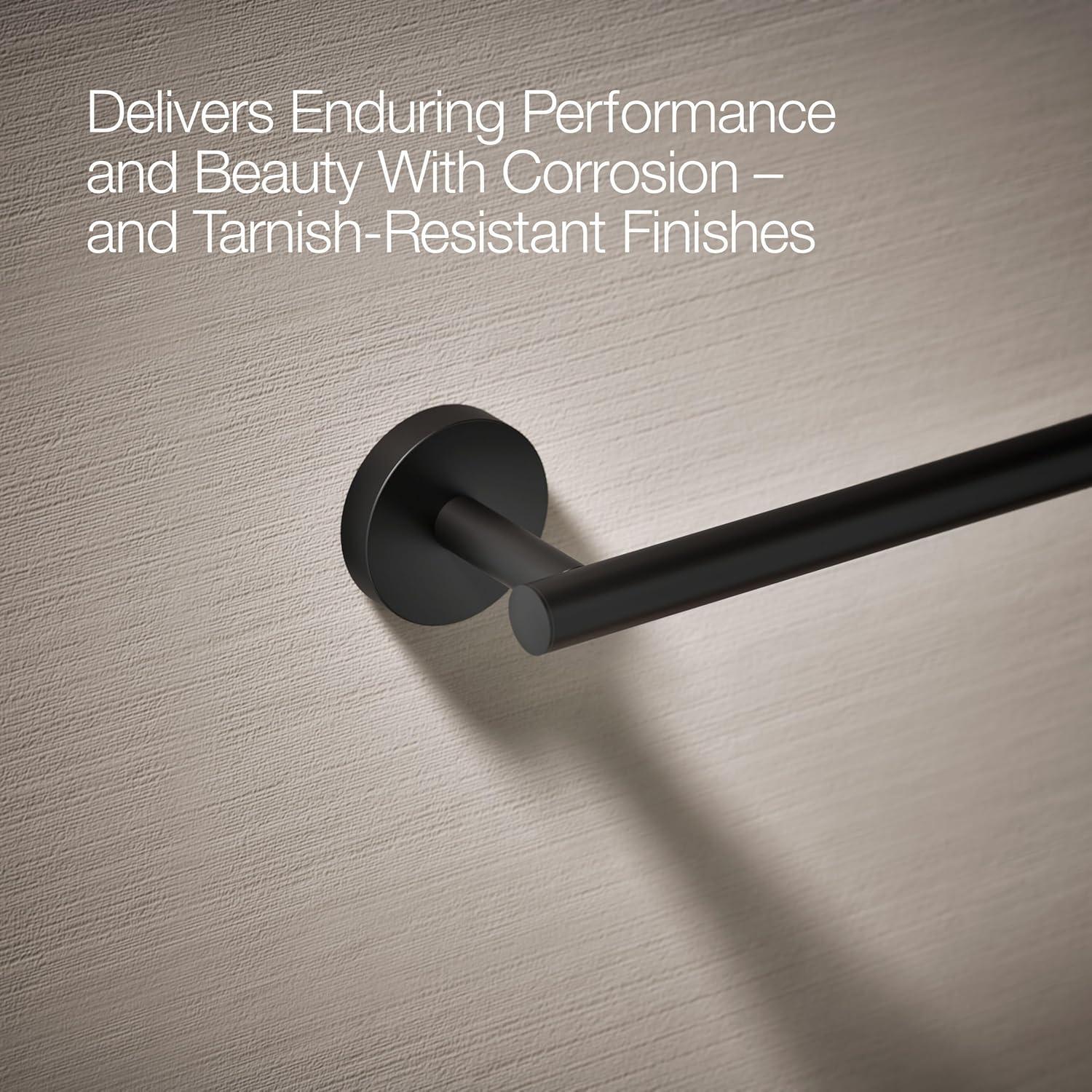 Elate Wall Mounted Round Towel Bar, Metal Wall-Mounted Towel Holder