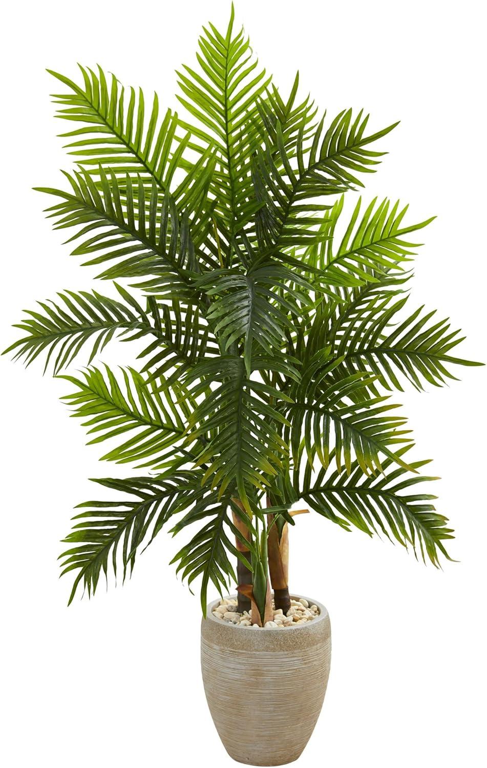 Tropical Elegance 5' Real Touch Areca Palm in Sand Planter