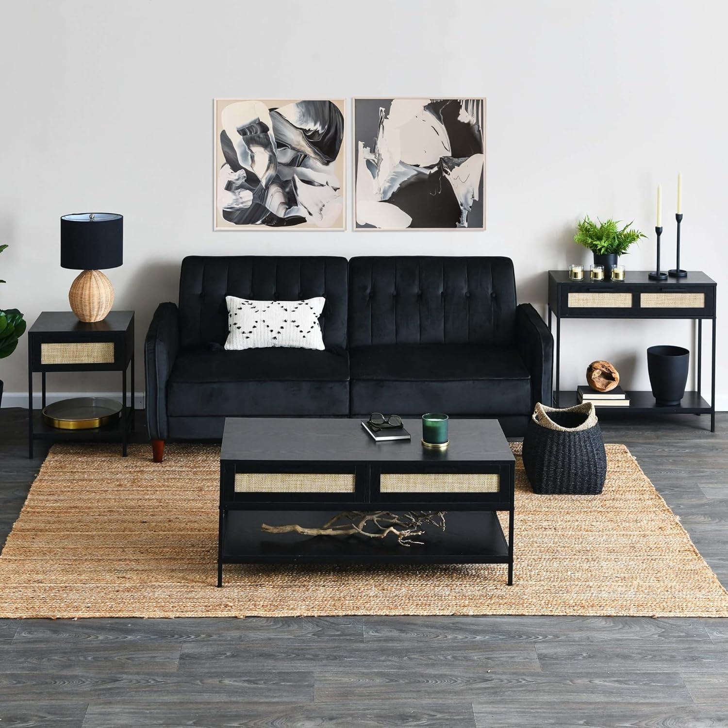 Household Essentials Basket with Handles Seagrass: Handwoven Round Storage, Brown Decorative Wicker, 14" Height