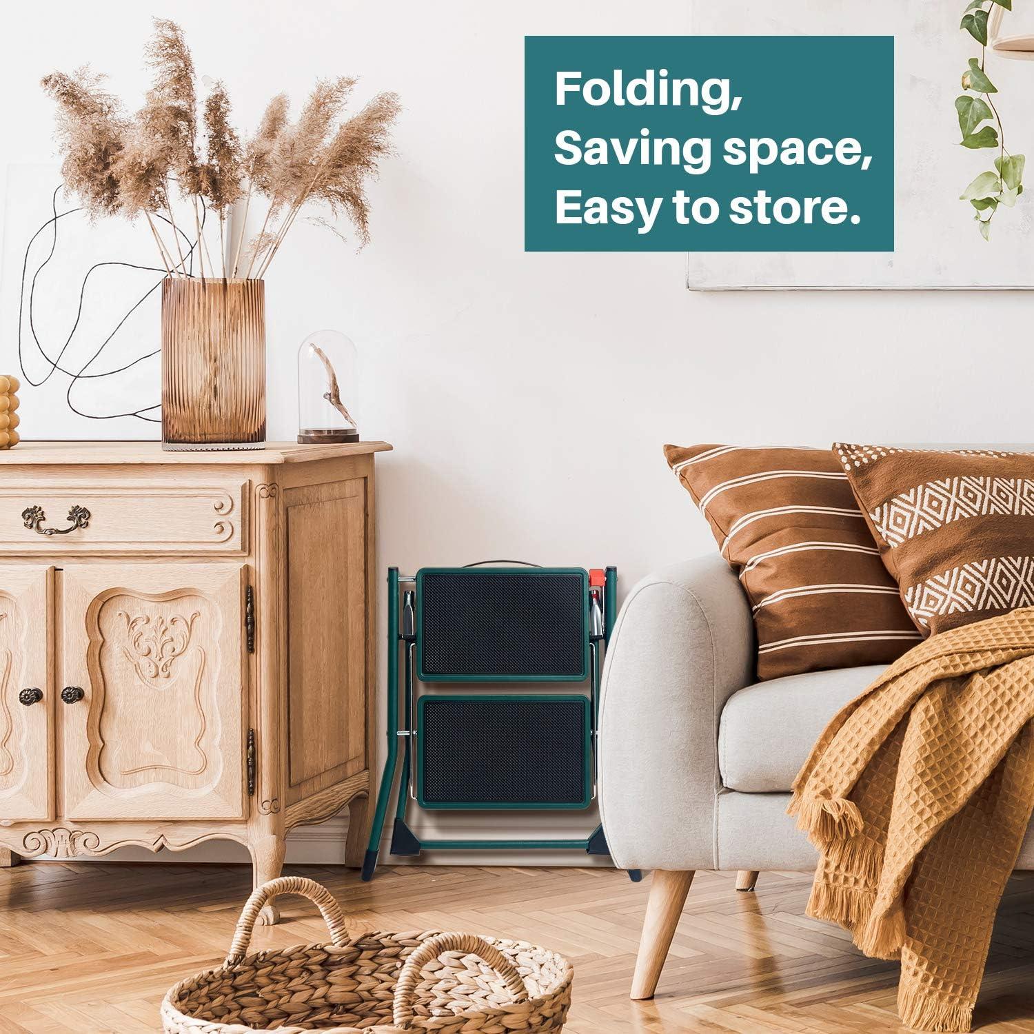 Delxo 3 - Step Steel Lightweight Folding Step Ladder