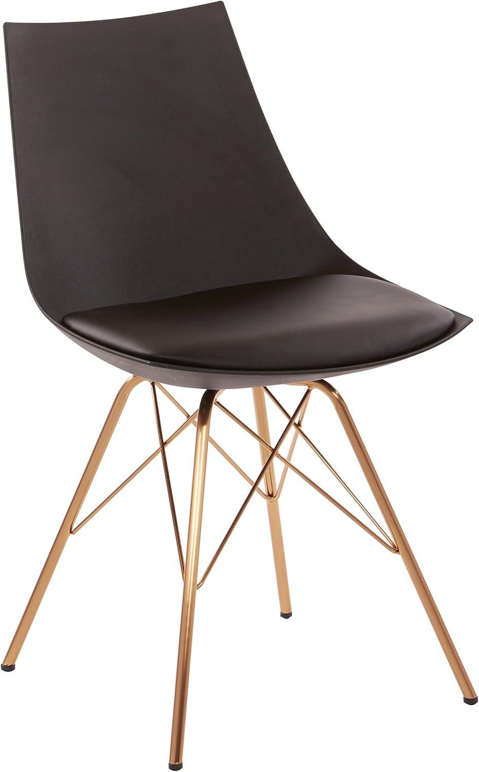 Oakley Mid-Century Modern Bucket Chair in Black Faux Leather