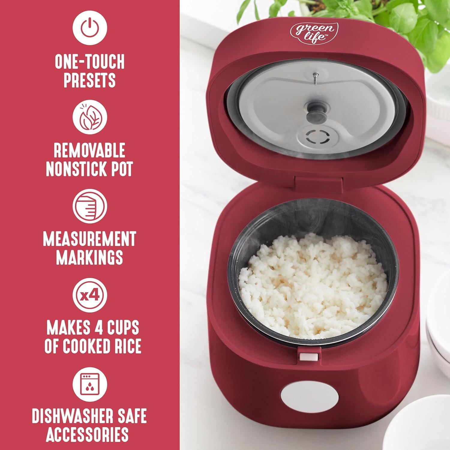 GreenLife Rice Cooker | Red