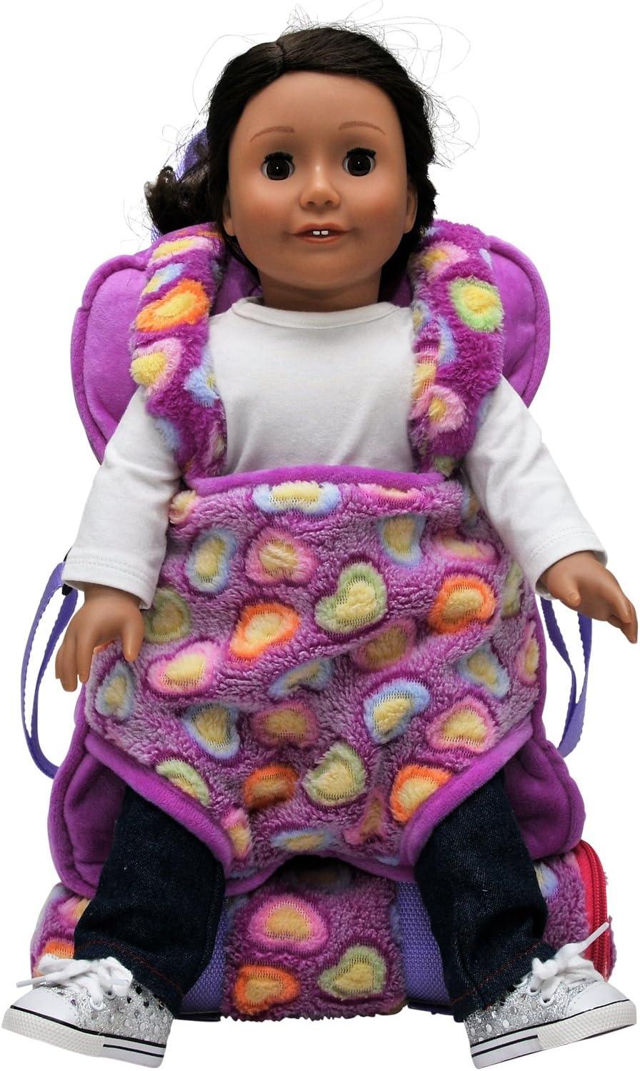 The Queen' Treasures 18 In Doll Carrier and Sleeping Bag, Purple Hearts