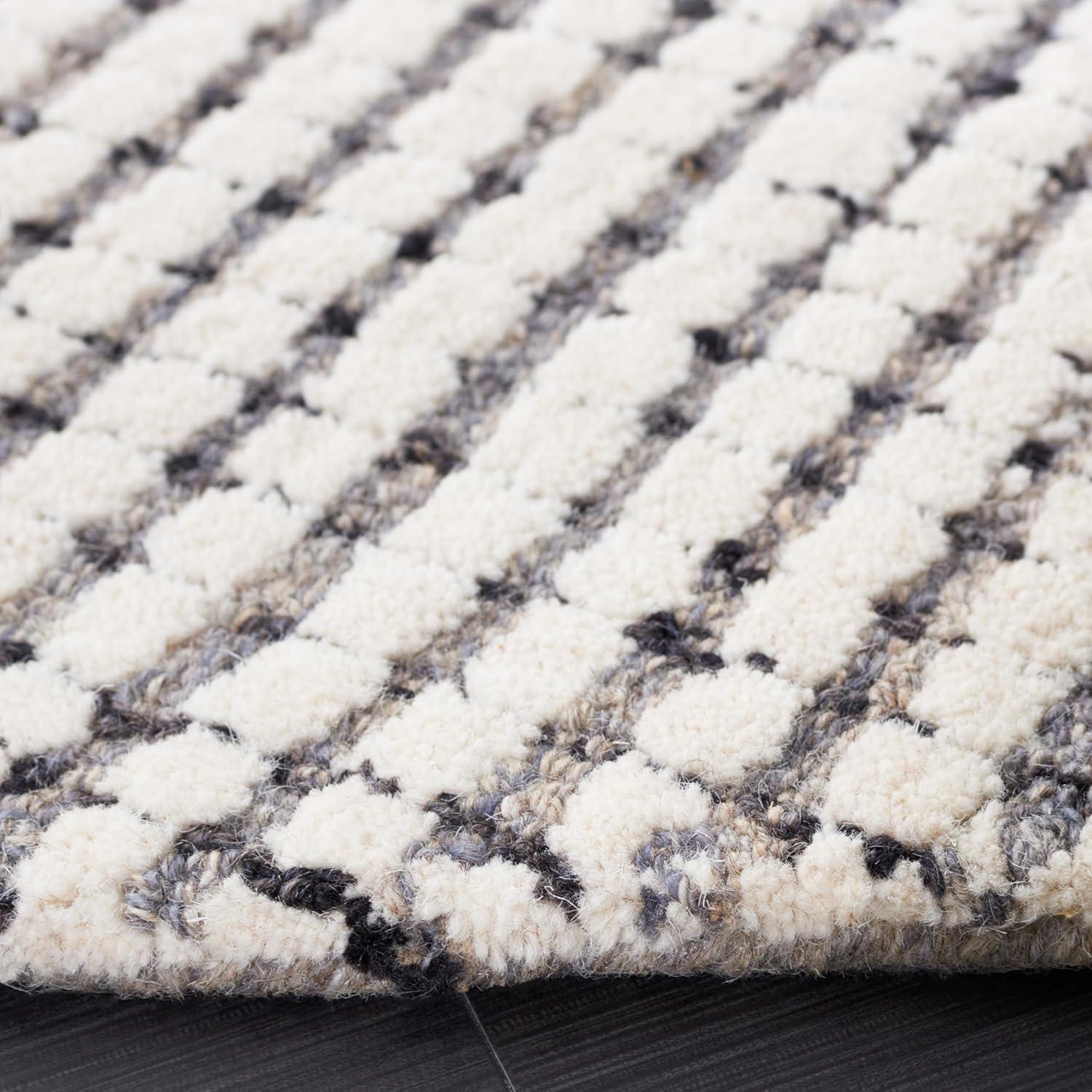 Latitude Run® Abstract Hand Tufted Wool Checkered Rug
