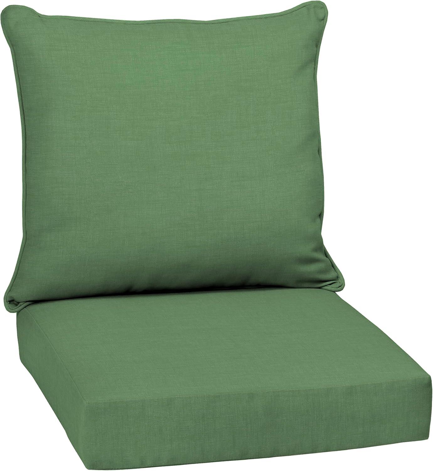 Arden Selections Outdoor Deep Seat Cushion Set, 24 x 24, Water Repellant, Fade Resistant, Deep Seat Bottom and Back Cushion for Chair, Sofa, and Couch, Moss Green Leala