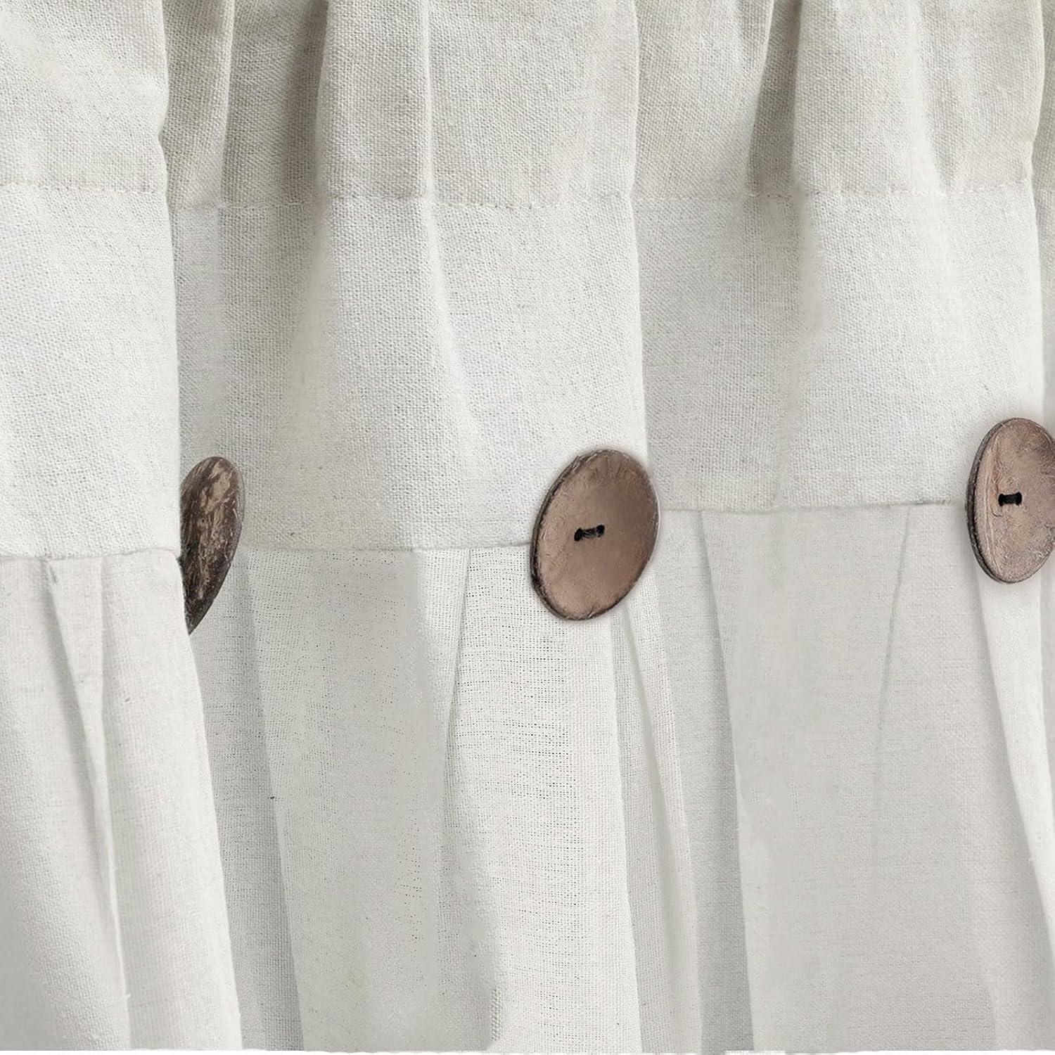 Lush Decor Linen Button Cotton Blend Tailored Window Valance