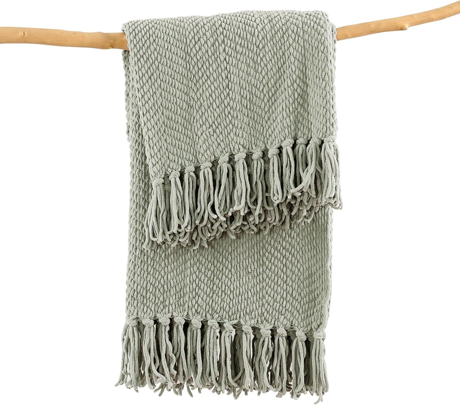 Home Soft Things Reversible Tweed Throw Blanket, Super Soft & Cozy - Silver, 50x60"