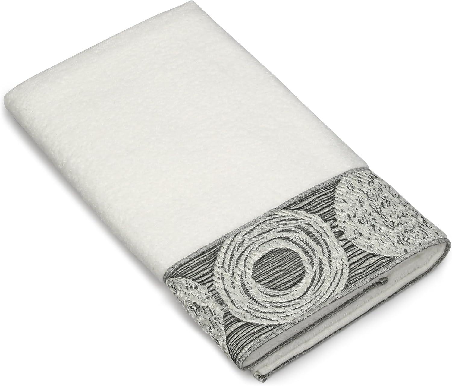 White Cotton Jacquard Hand Towel with Space Theme