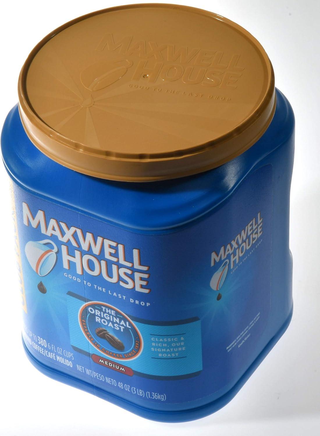 Maxwell House Medium Roast Original Roast Ground Coffee Club Pack, 48 oz. Canister