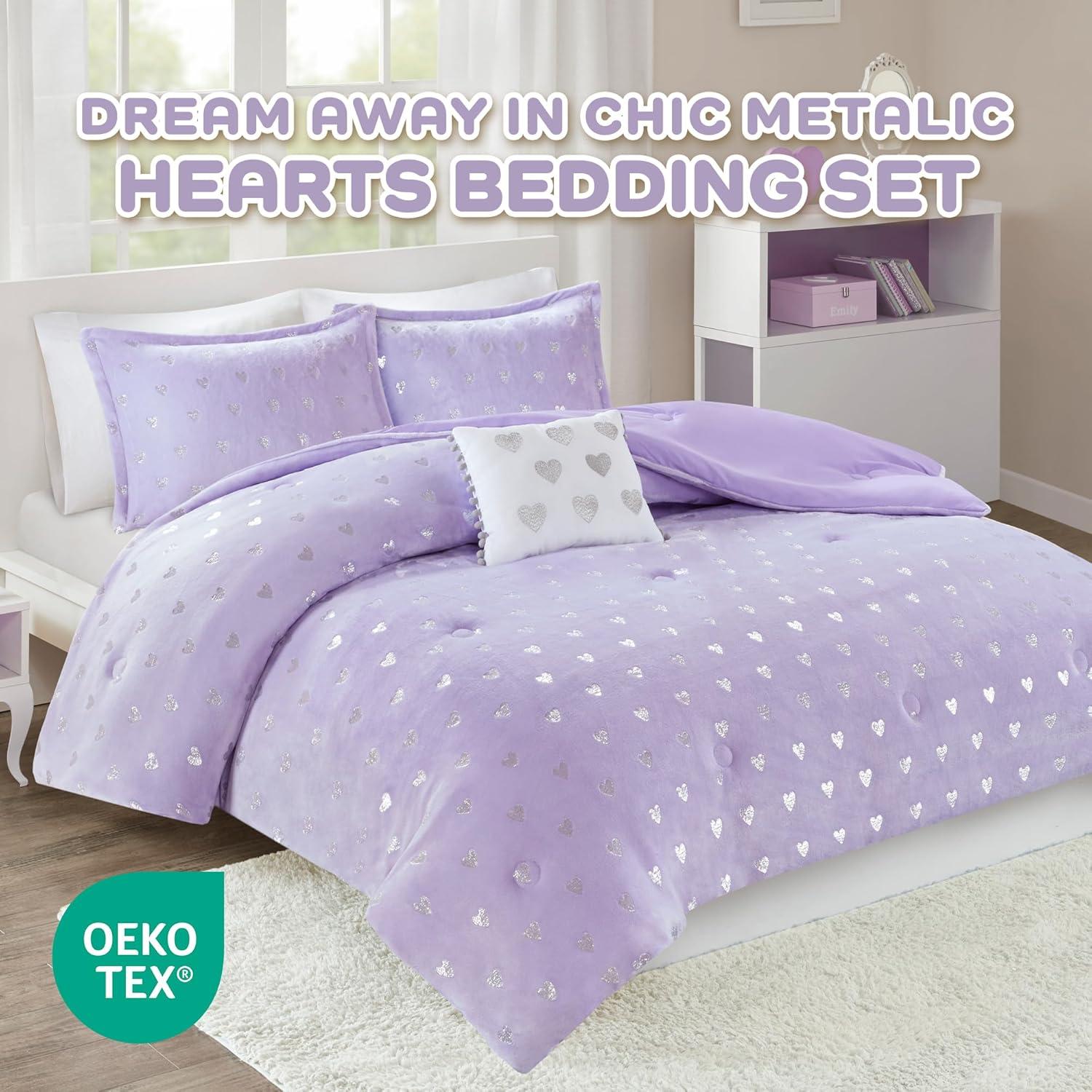 Intelligent Design Rosalie Metallic Printed Plush Comforter Set