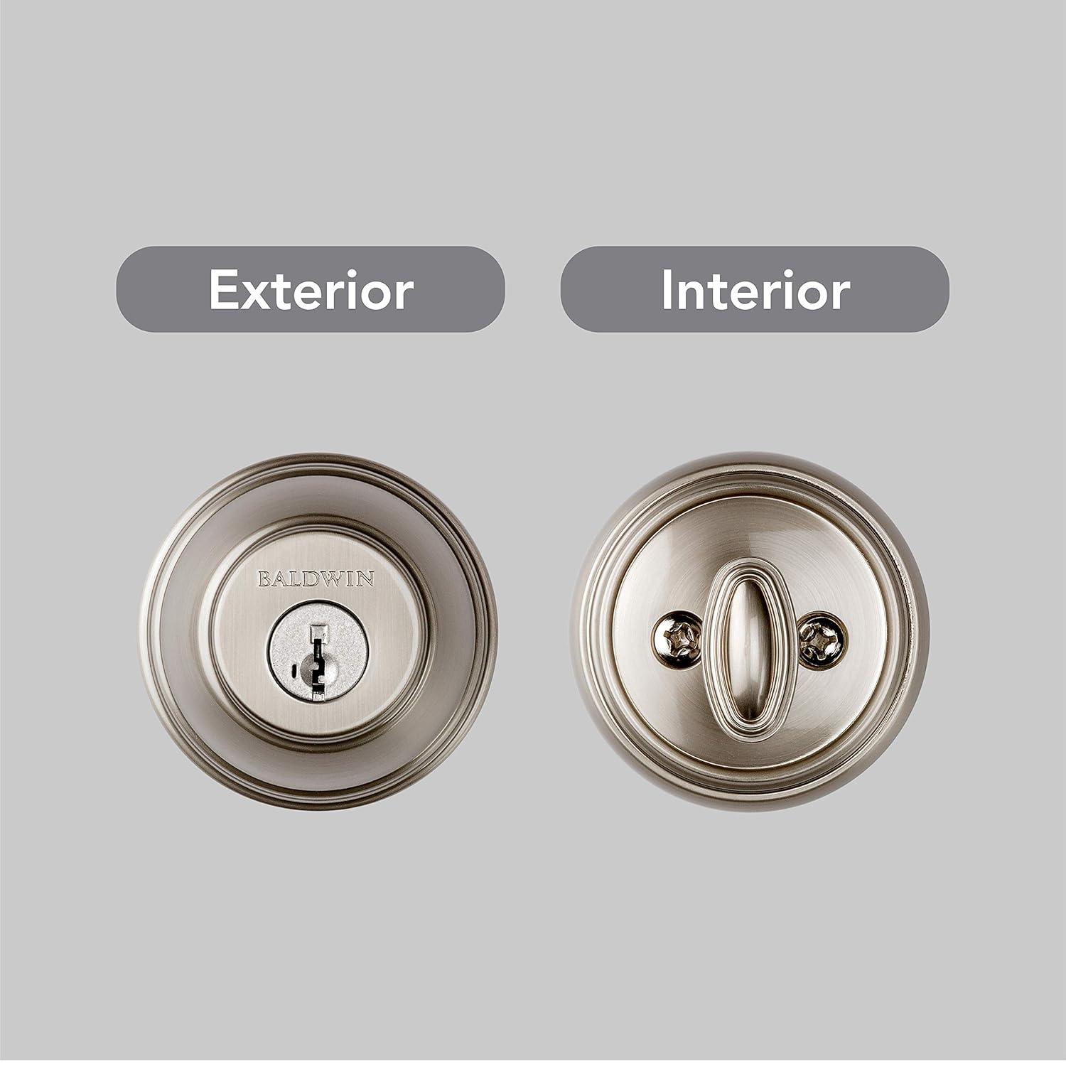 Baldwin Prestige 380 Round Single Cylinder Deadbolt Featuring SmartKey® Security