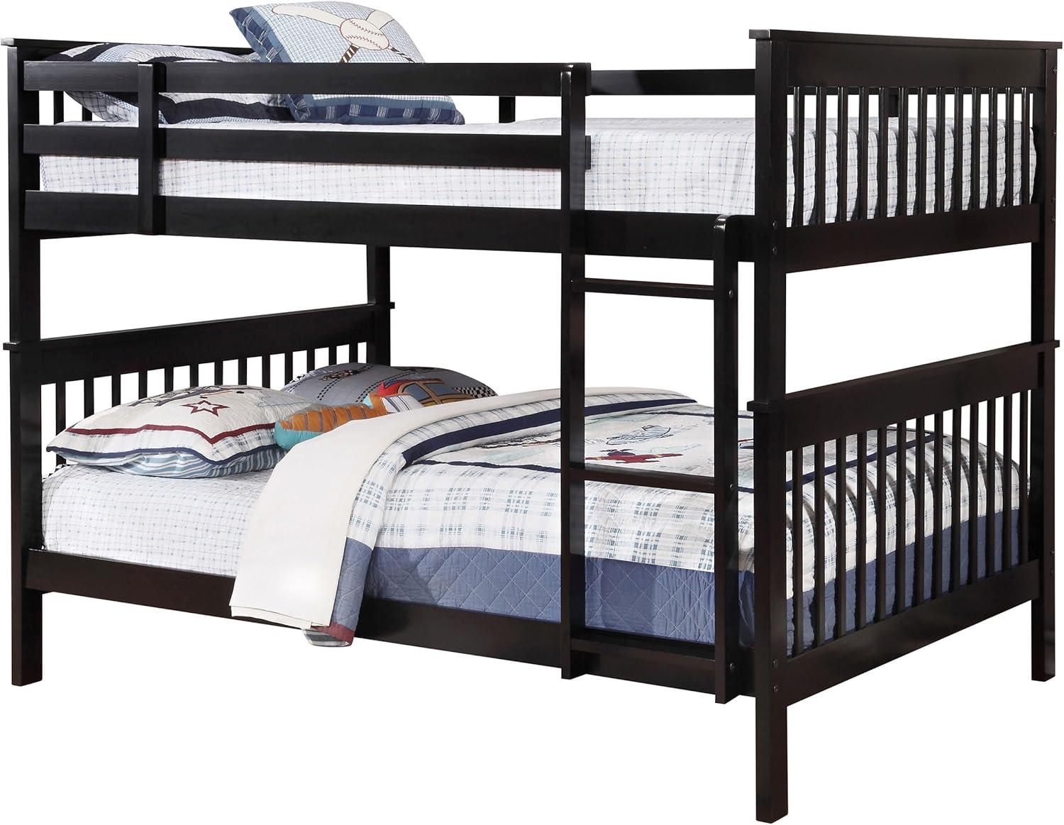 Coaster Chapman Transitional Full Over Full Wood Bunk Bed in Black Finish