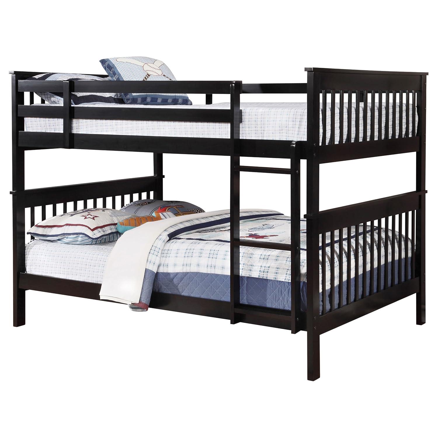 Coaster Chapman Transitional Full Over Full Wood Bunk Bed in Black Finish