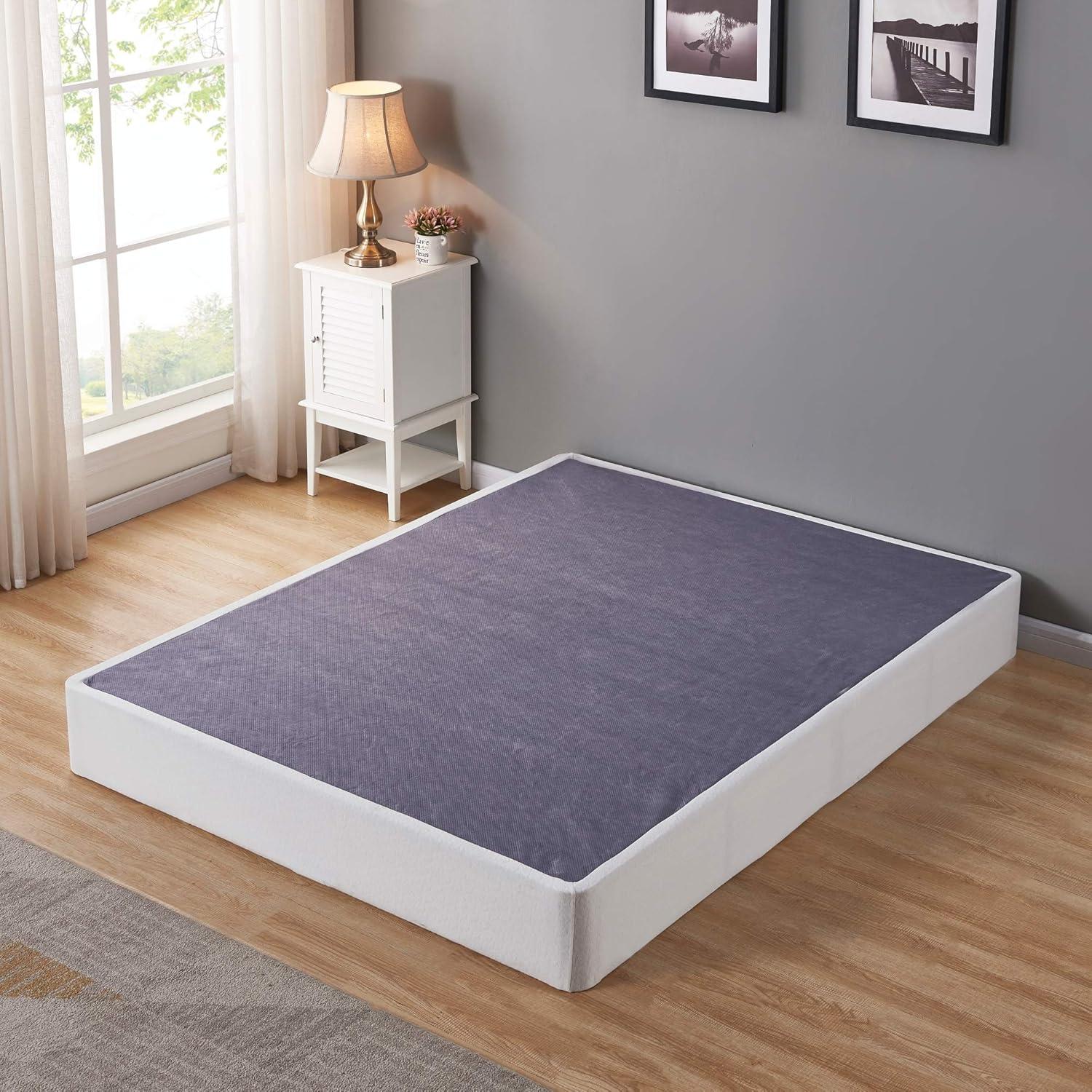 Signature Design by Ashley 10" Mattress Box Spring with Metal Foundation, King, White