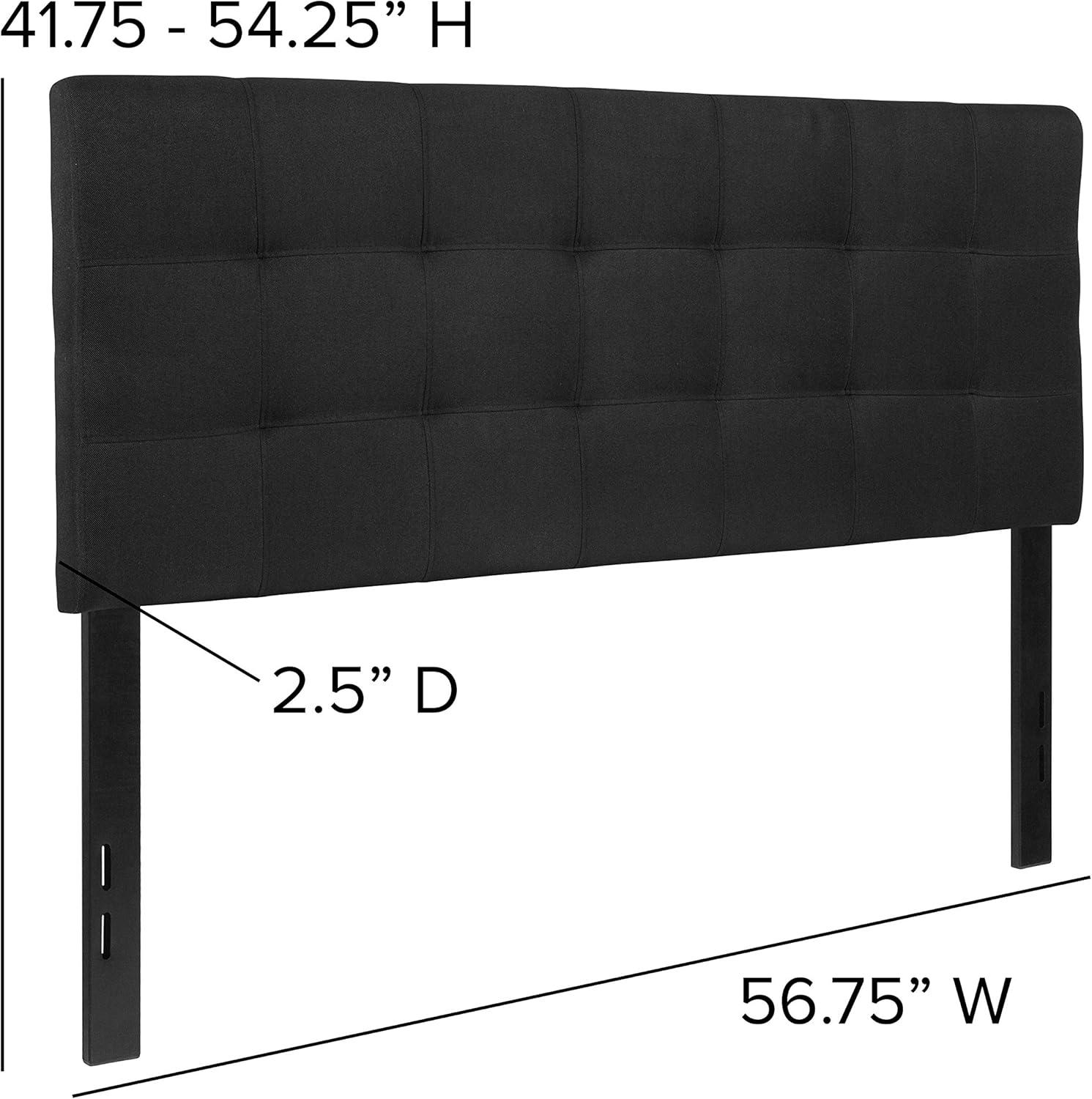 Flash Furniture Bedford Tufted Upholstered Full Size Headboard in Black Fabric