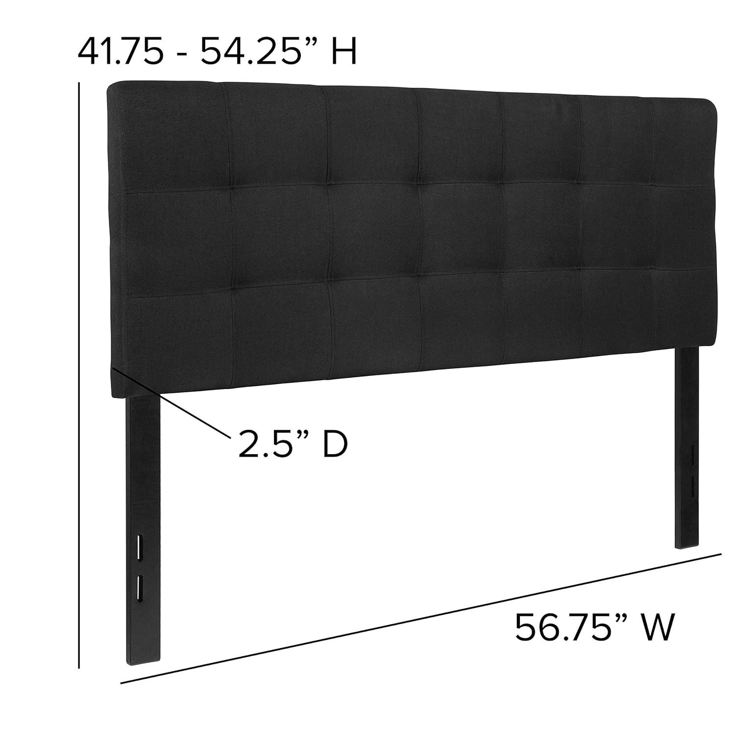 Flash Furniture Bedford Tufted Upholstered Full Size Headboard in Black Fabric