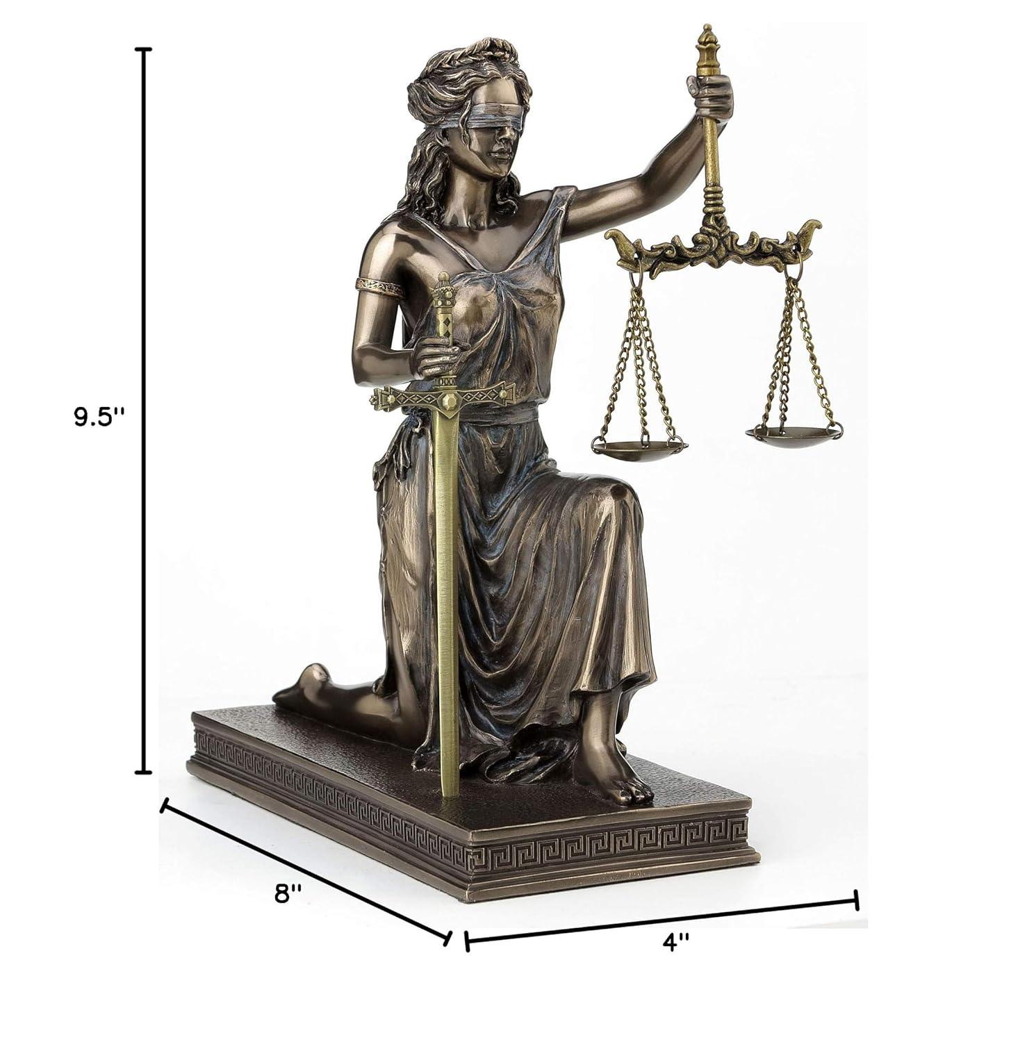 Greek Goddess Lady of Justice Statue 16"H La Justicia Themis Dike Figurine Decor