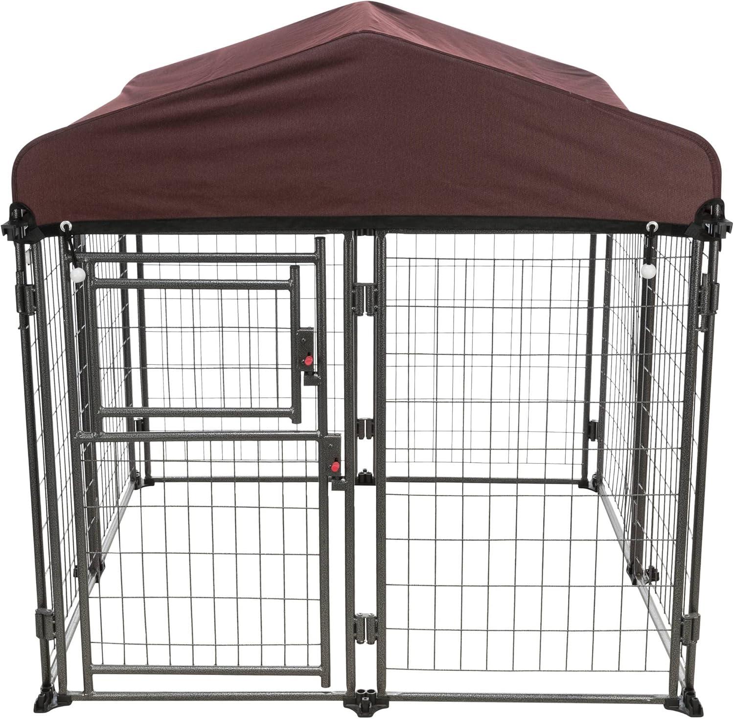 Medium Outdoor Metal Dog Kennel with Cover