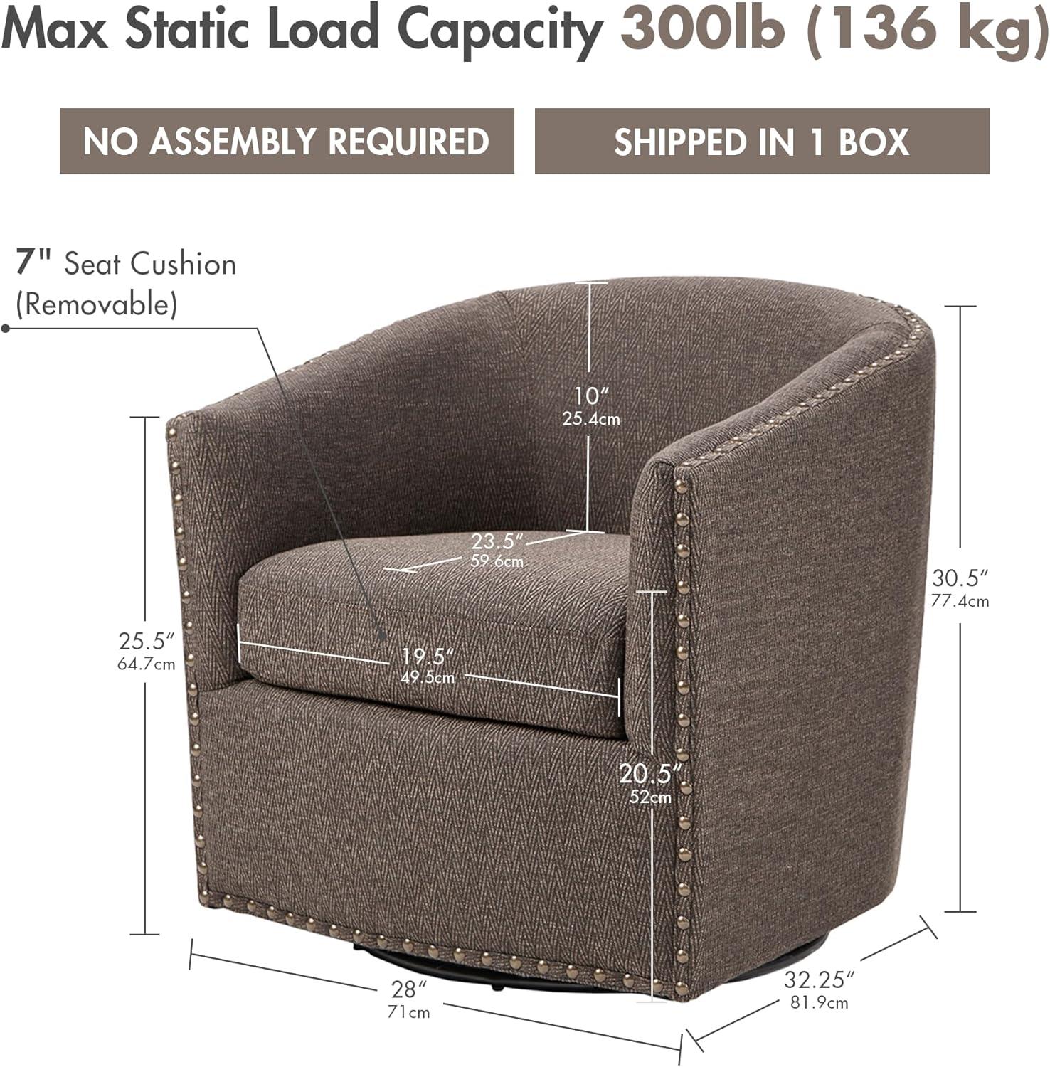 George Oliver Swivel Chair, Barrel Chair, Accent Chair, Living Room Single Chair