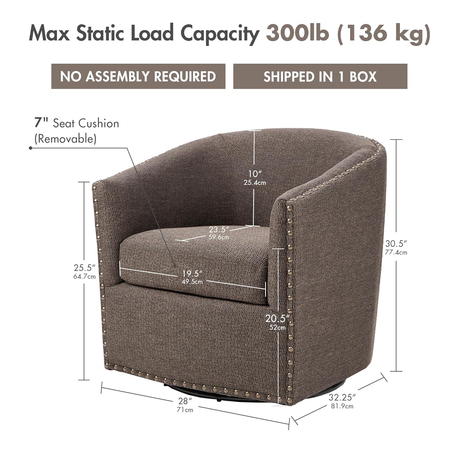 George Oliver Swivel Chair, Barrel Chair, Accent Chair, Living Room Single Chair