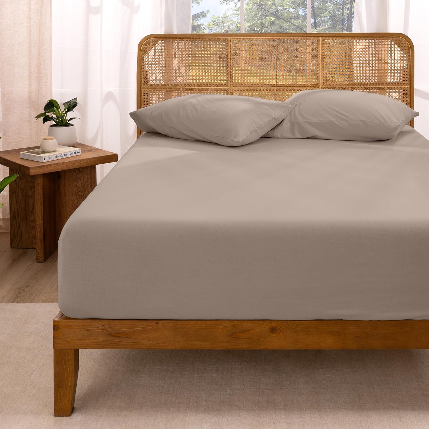 Bare Home Organic 100% Cotton Jersey Knit Fitted Sheet