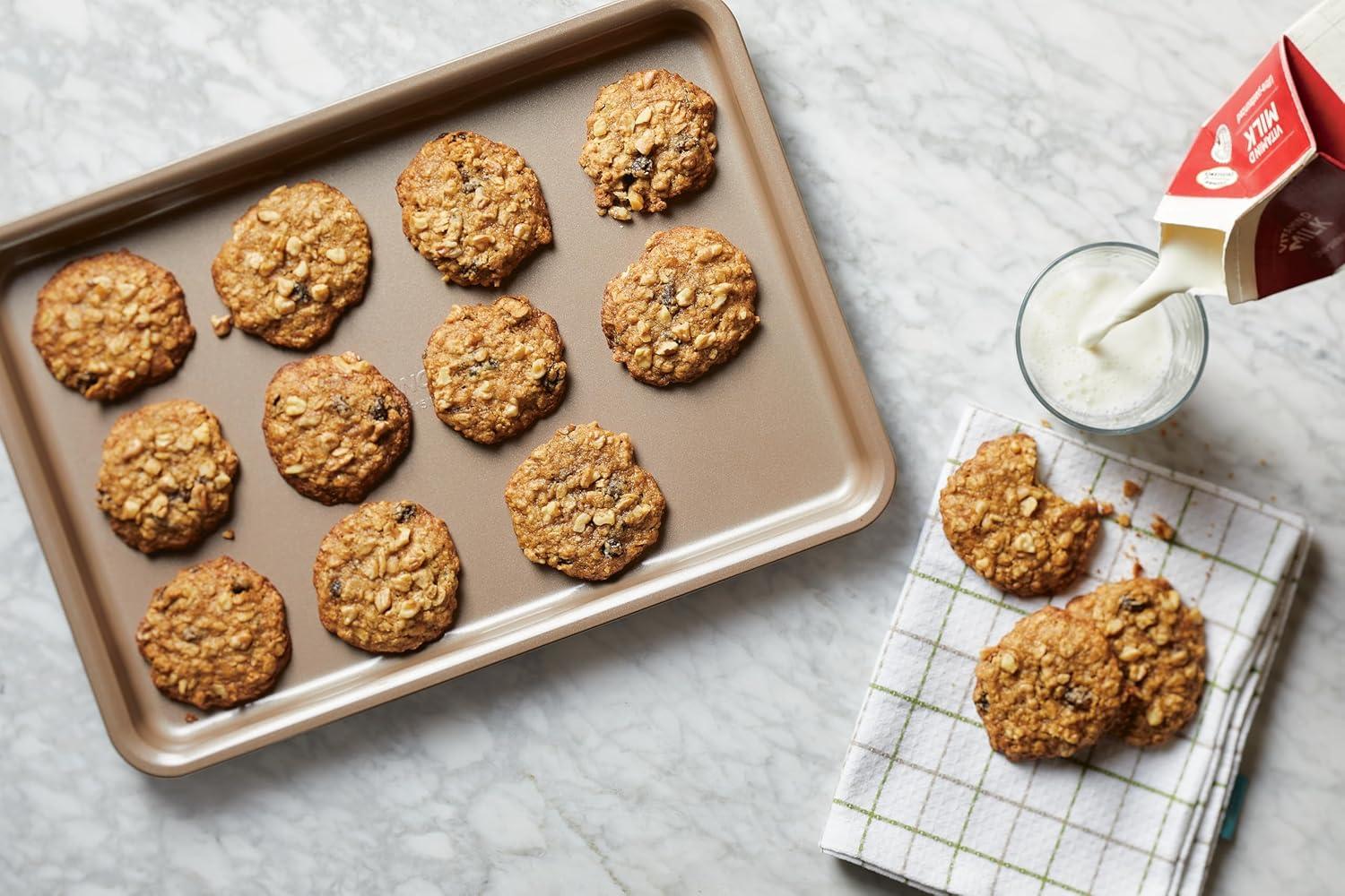 Anolon Nonstick Bakeware 3-Piece Cookie Pan Set, Bronze