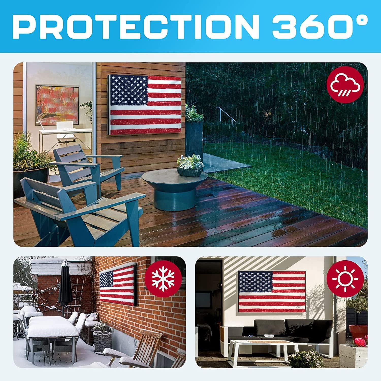 Outdoor TV Cover 50 Inch Weatherproof | TV Cover for Outside | 50 Inch TV Cover Outdoor Waterproof | Smart Shield TV Screen Protector for Outside TV | Cover for Moving | TV Display Protectors – US FLAG