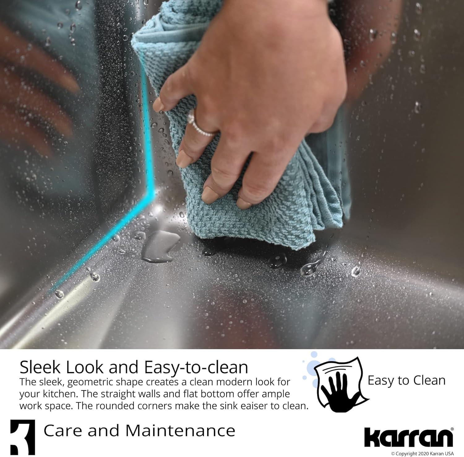 Karran 16-Gauge Stainless Steel 32'' X 18'' 50/50 Double Bowl Undermount Kitchen Sink Kit