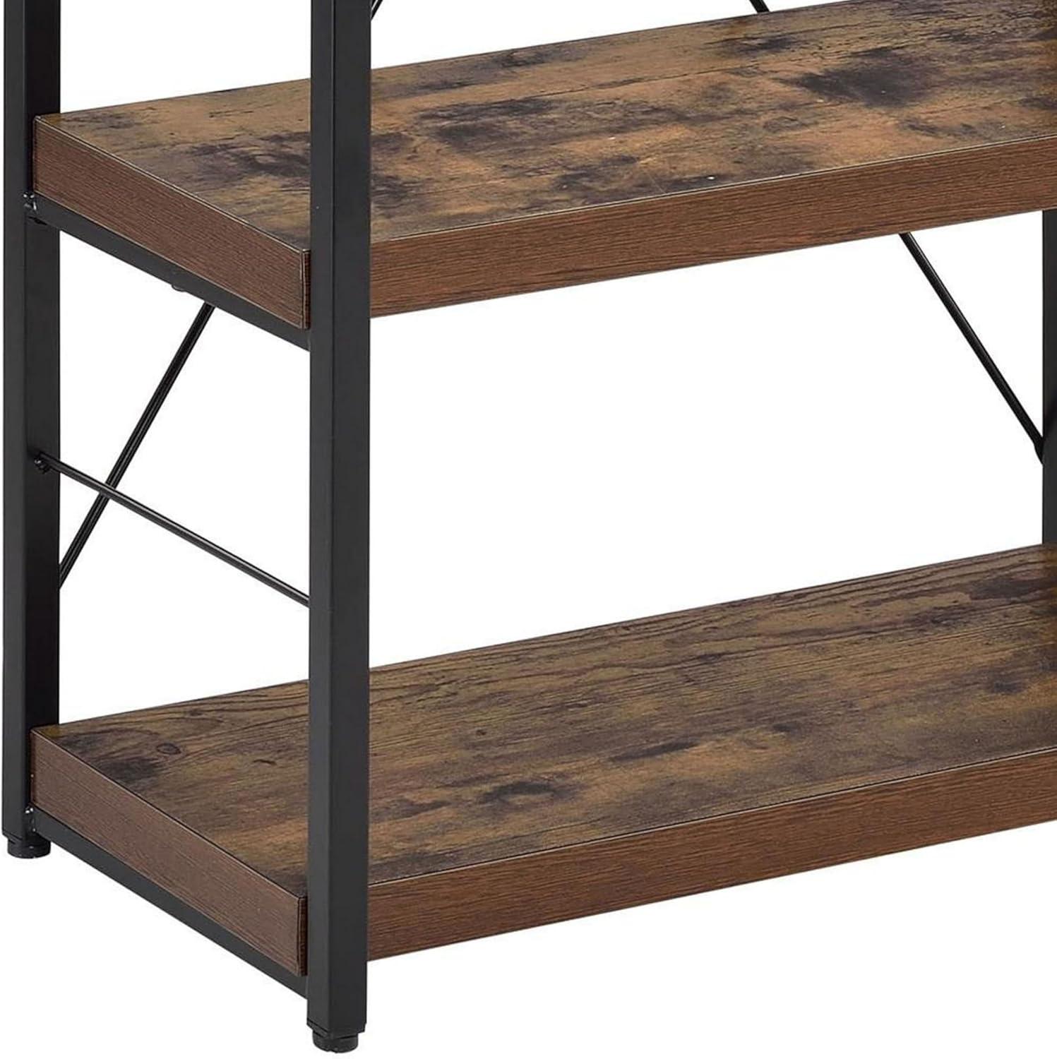 Bob 4 Shelf Wooden Bookcase In Weathered Oak