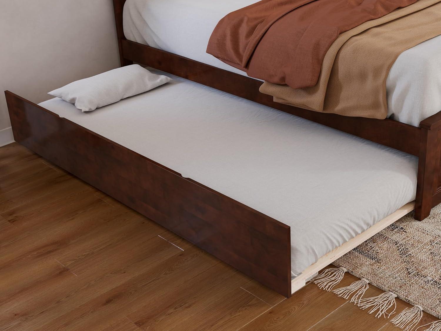 Atlantic Furniture Urban Trundle Bed Twin Extra Long in Walnut