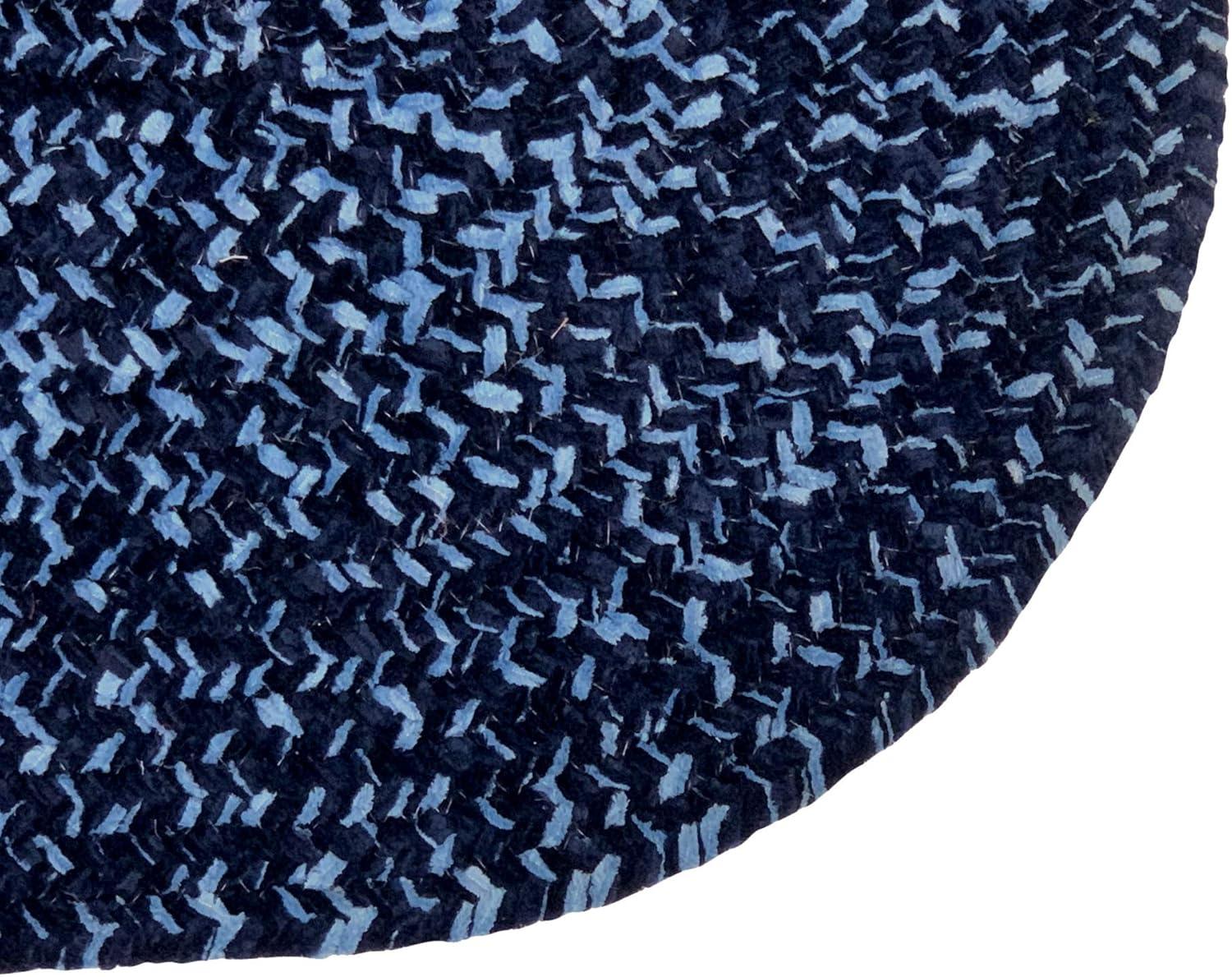 Better Trends Chenille Tweed Braid Collection is Durable and Stain Resistant Reversible Indoor Area Utility Rug 100% Polyester in Vibrant Colors, 22" x 40" Oval, Navy & Smoke Blue