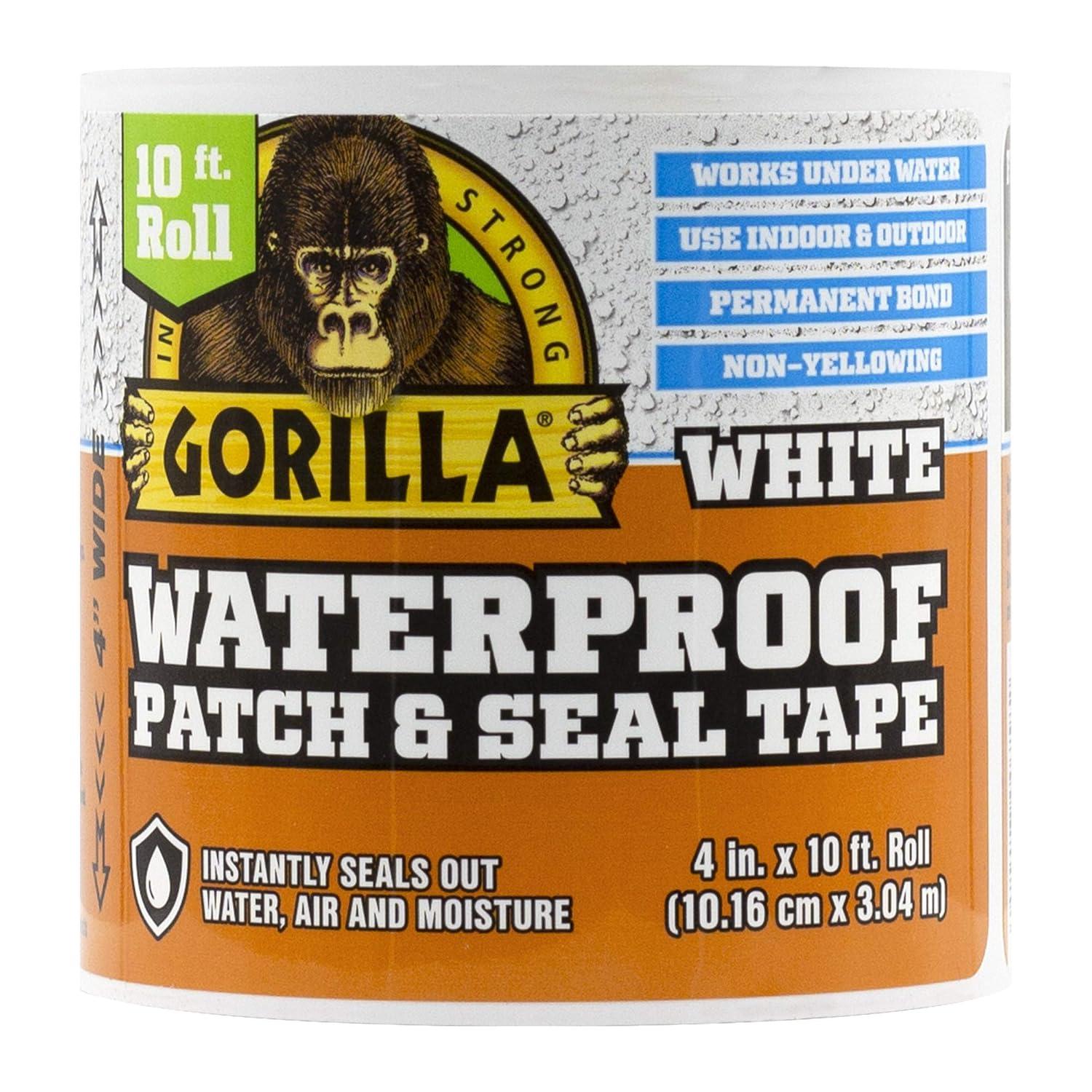 Gorilla 4 in. W X 10 ft. L White Waterproof Repair Tape