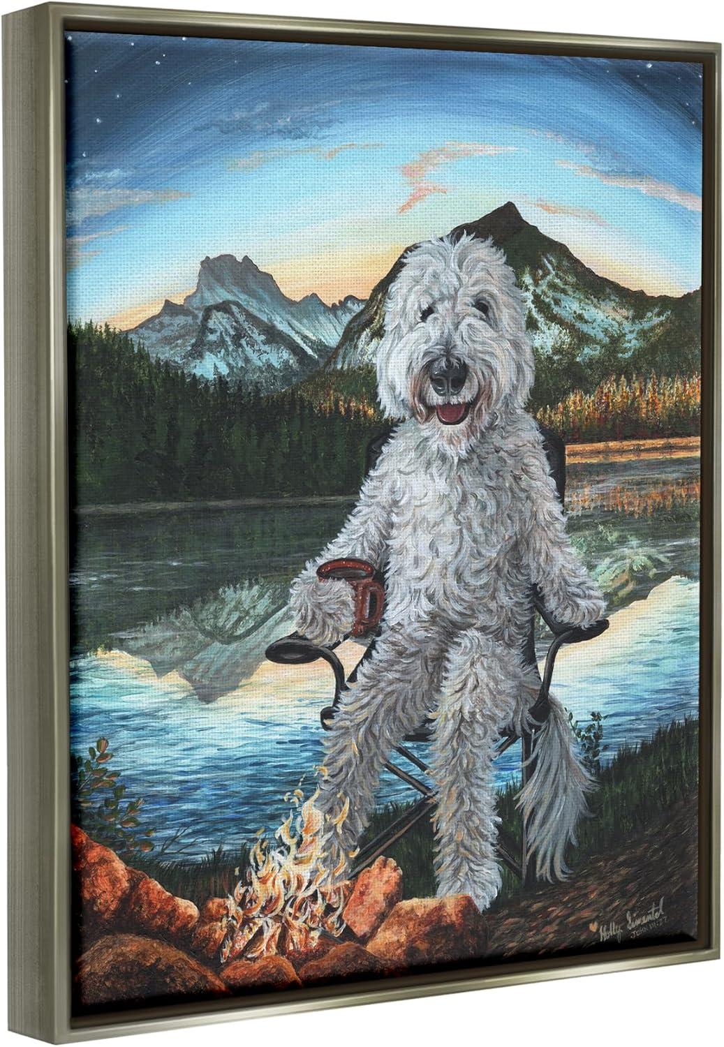 Stupell Industries Dog by Campfire LandscapeFloater Canvas Wall Art