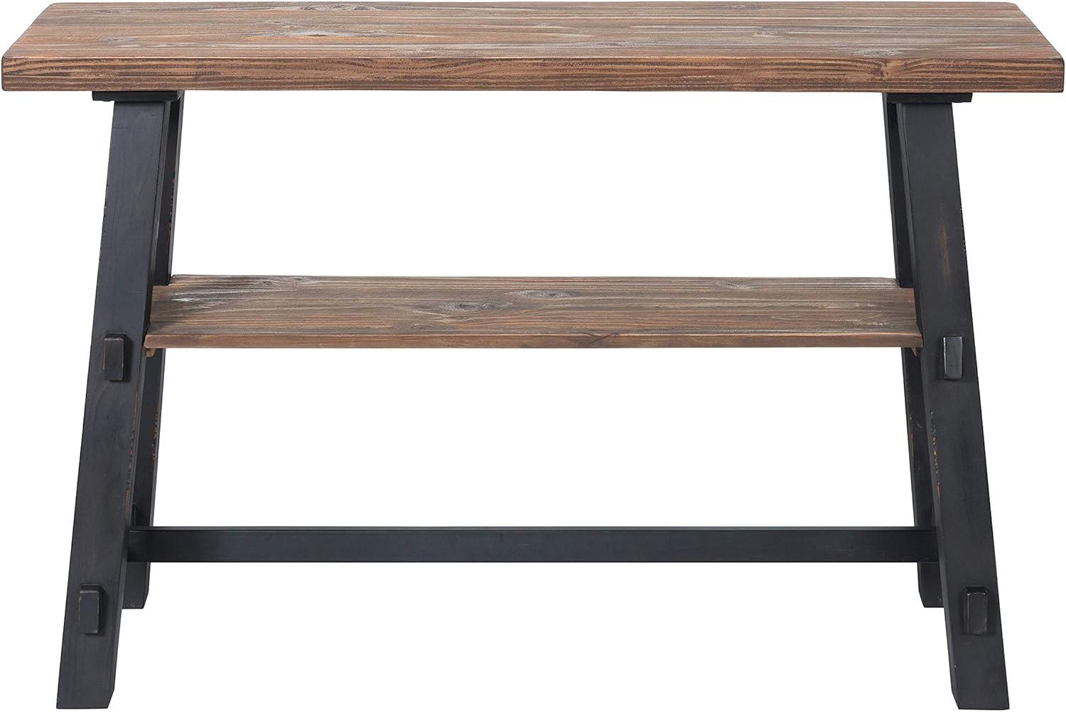 48" Odin Solid Wood Console Table with Shelf Black - Alaterre Furniture: Mid-Century Style, Pine Frame, Easy to Assemble