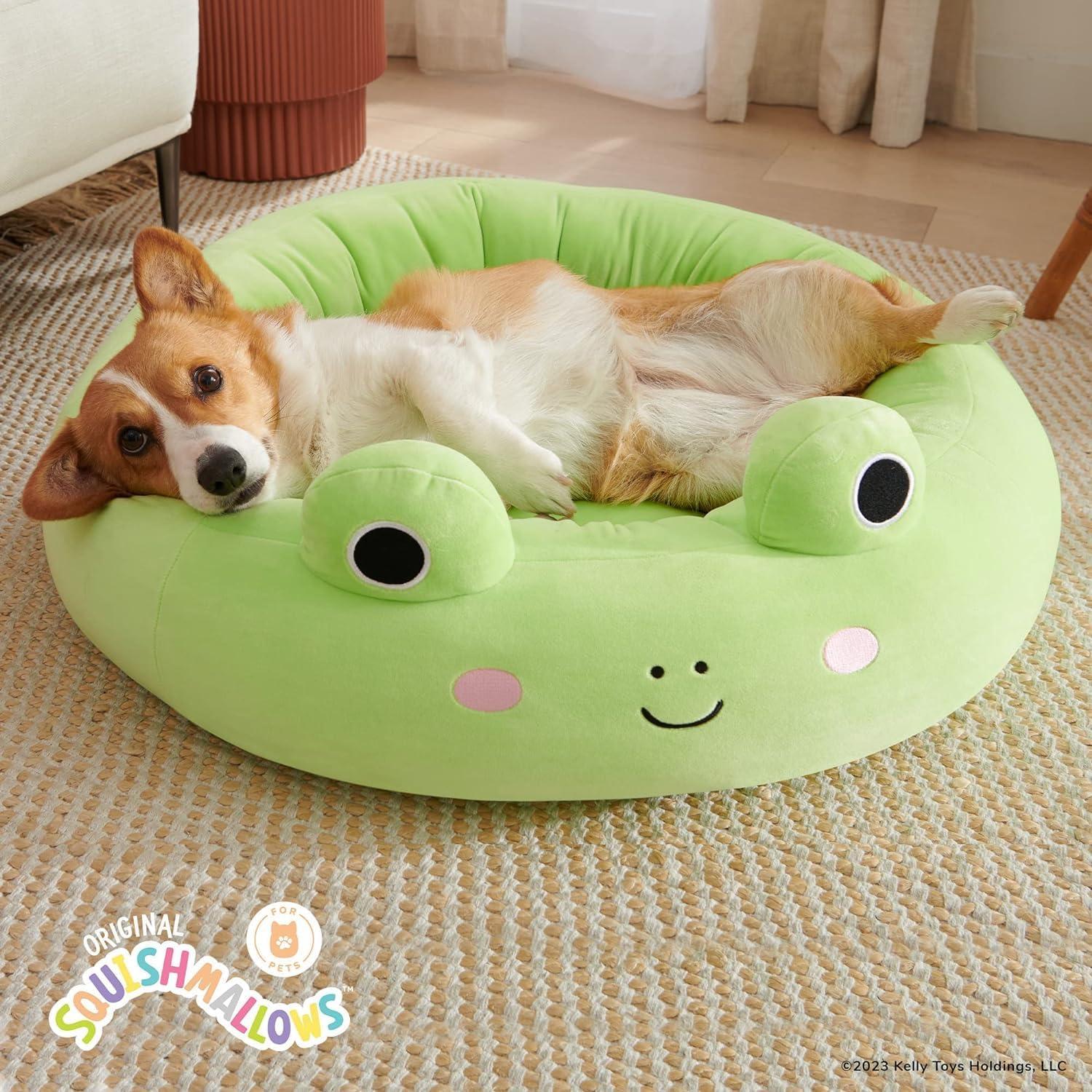 Small Green Frog Polyester Fiber Pet Bed