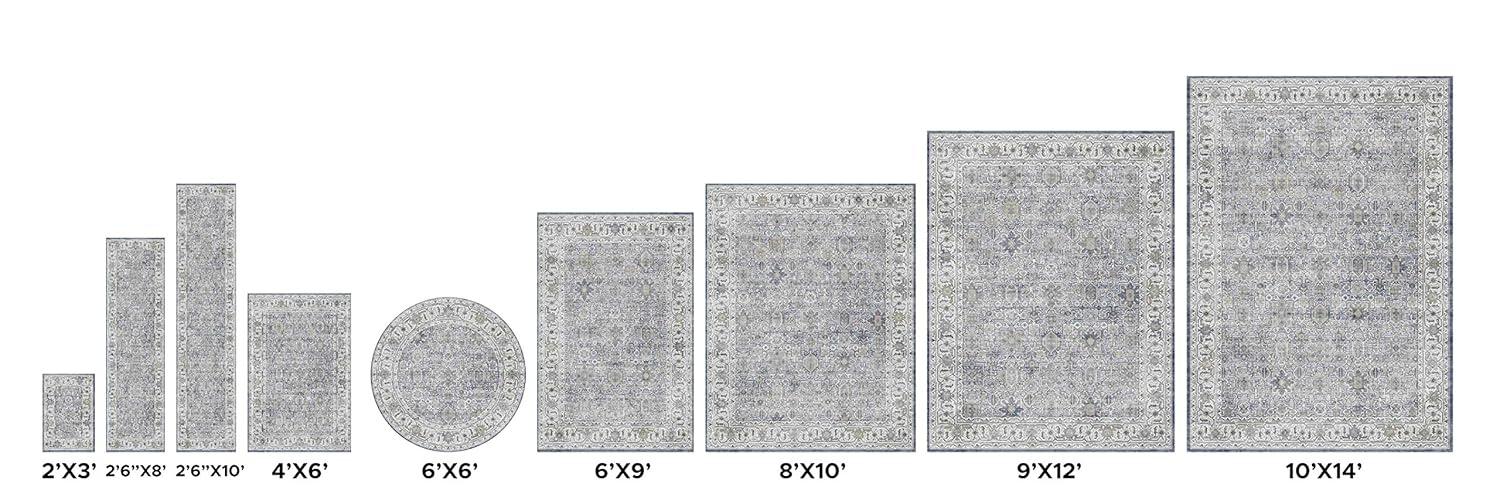 Pasargad Amadeus Power Loom Oriental Area Rug in Blue/Ivory