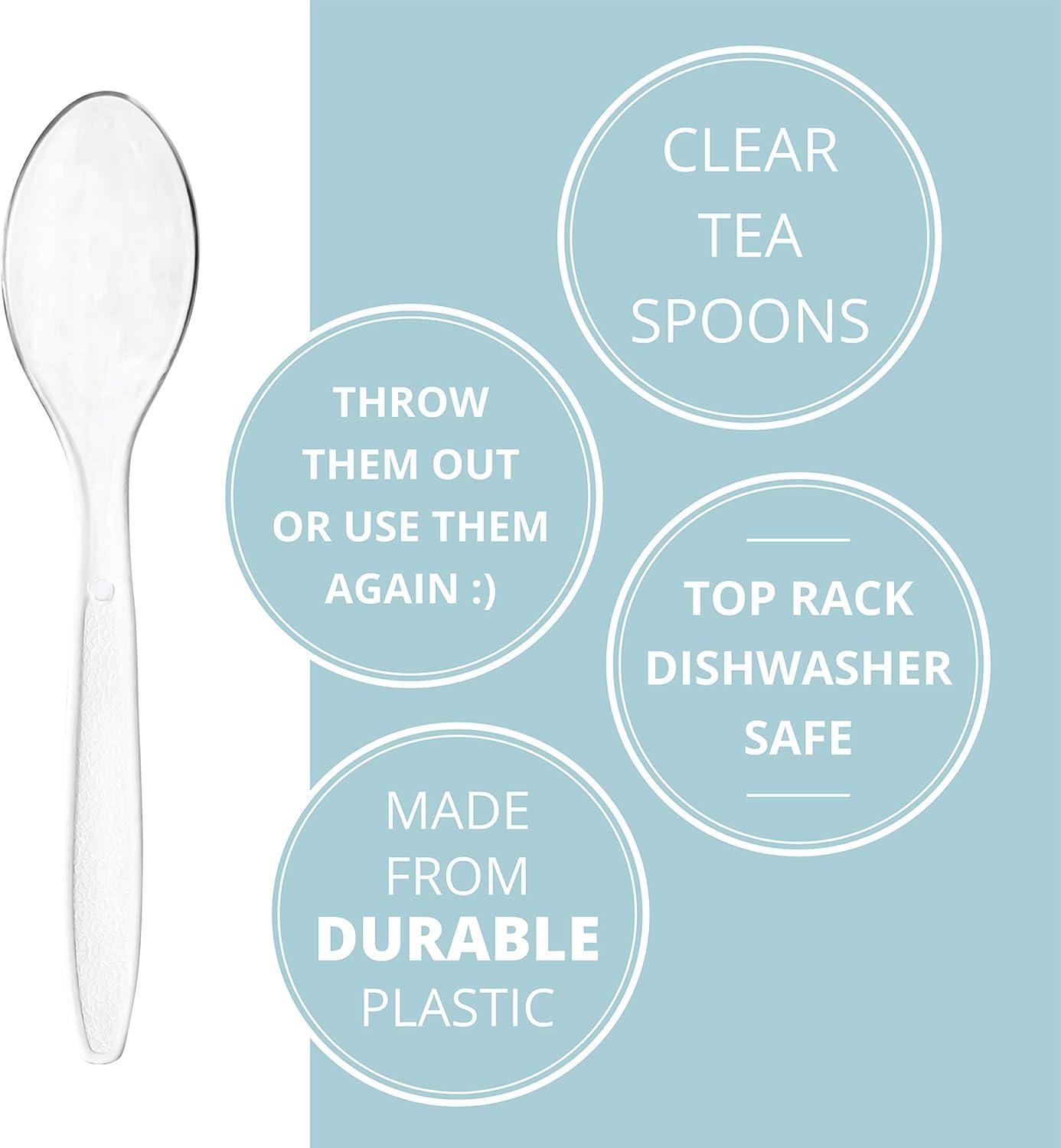 Elegant Clear Heavy-Duty Plastic Disposable Spoons Pack