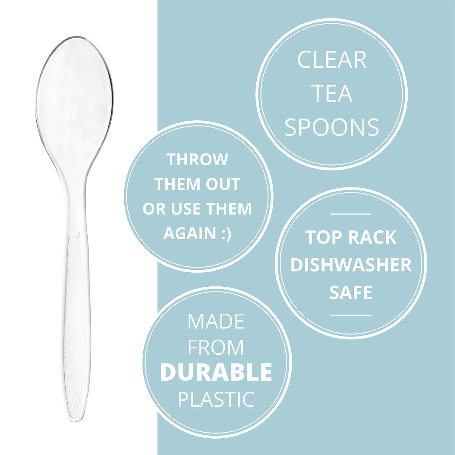 Elegant Clear Heavy-Duty Plastic Disposable Spoons Pack