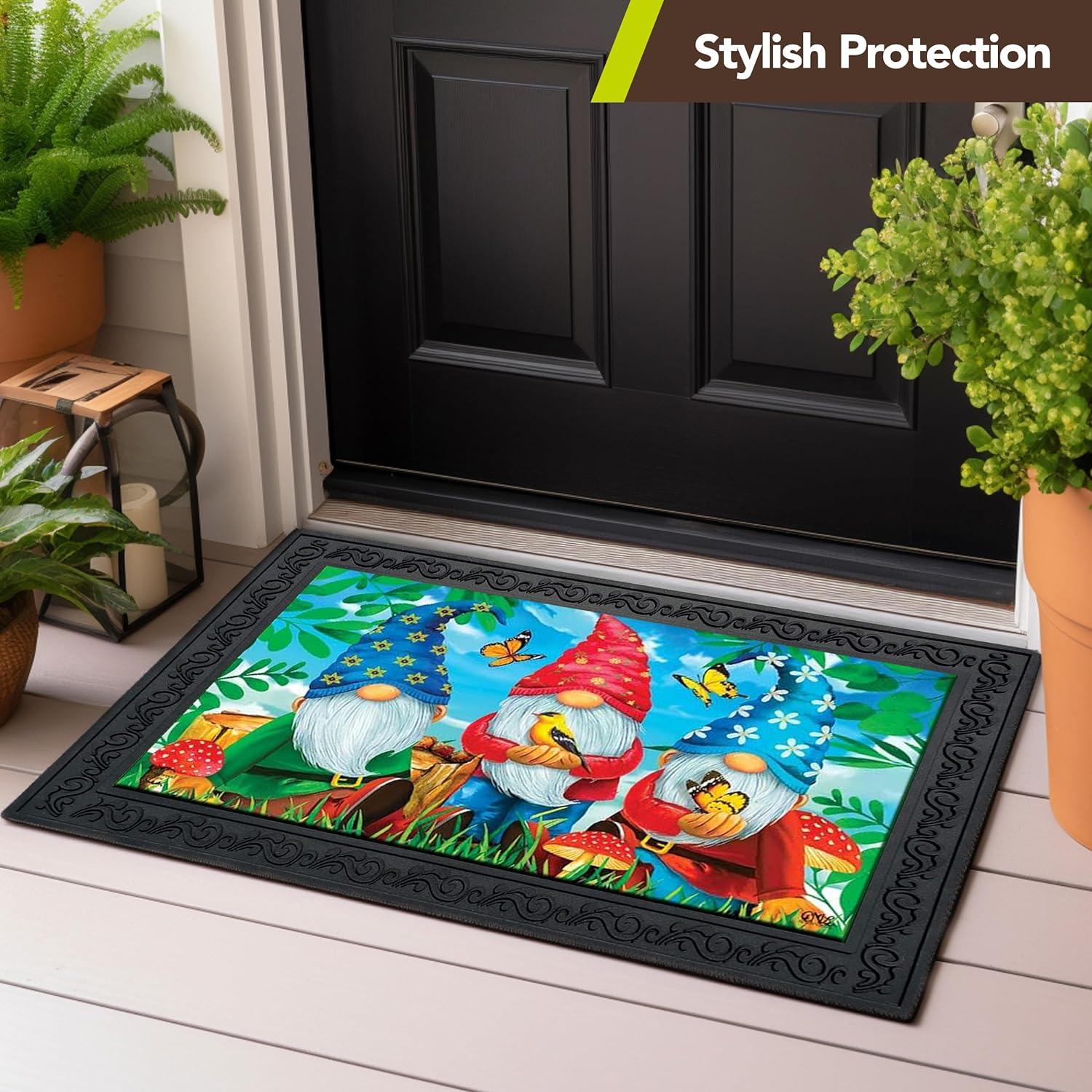 Briarwood Lane Briarwood Lane Outdoor Rubber Doormat Tray Floral Design x Standard Tray