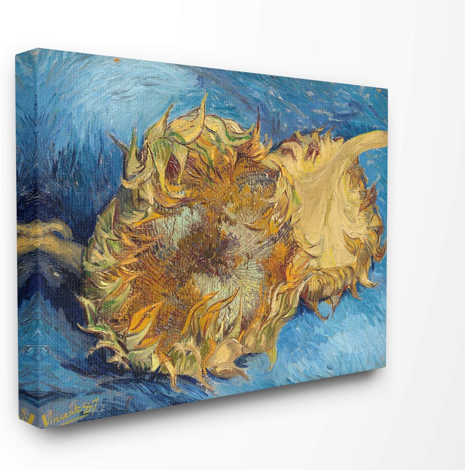 Vincent Van Gogh Sunflowers Blue and Yellow Canvas Art 16 x 20