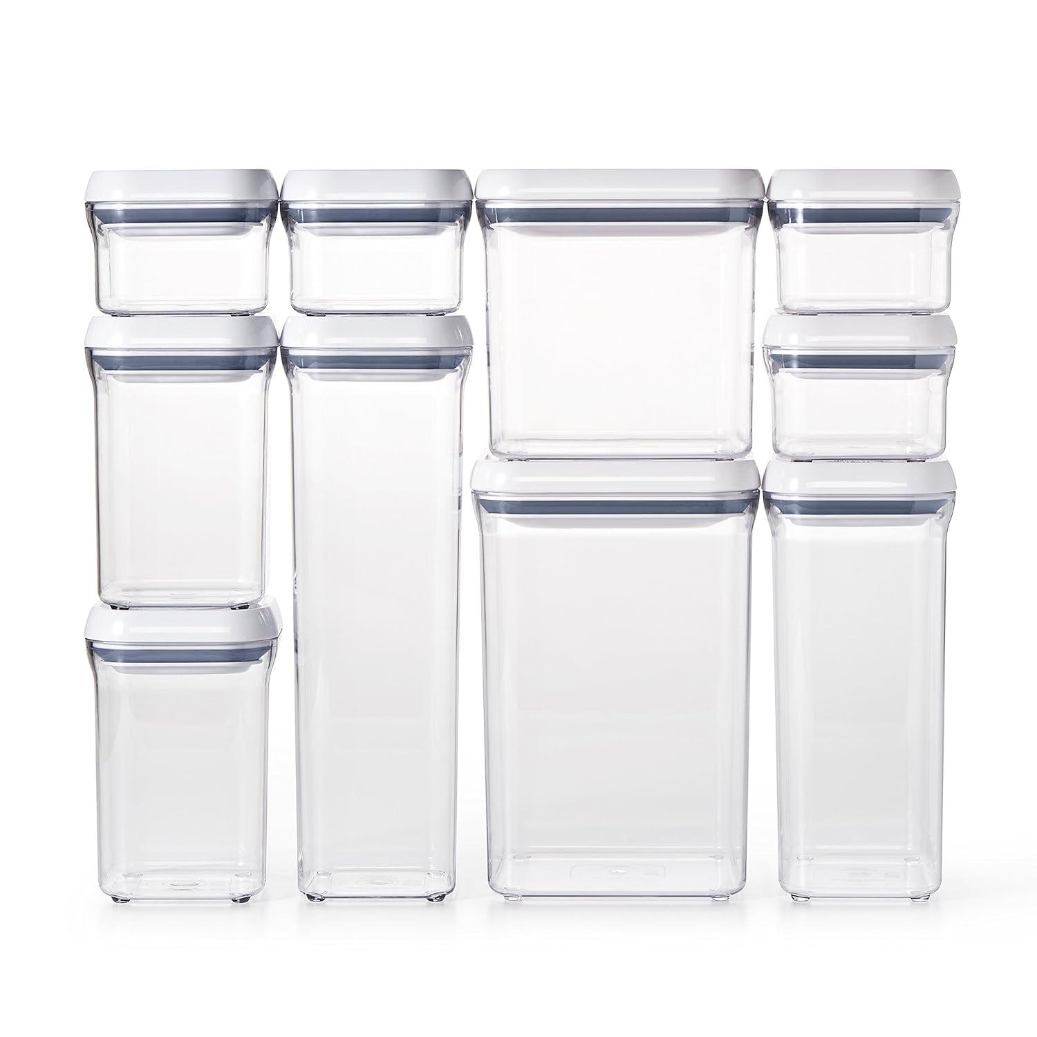 White BPA-Free 10-Piece Airtight Food Storage Container Set