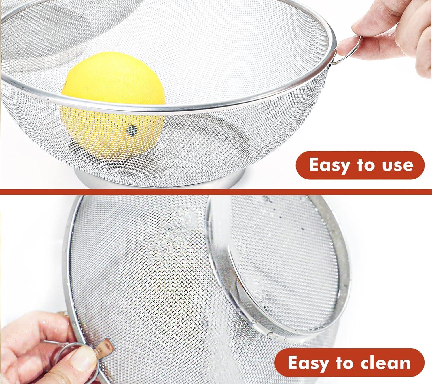 Stainless Steel Mesh Colander Set with Handles, 2-Piece