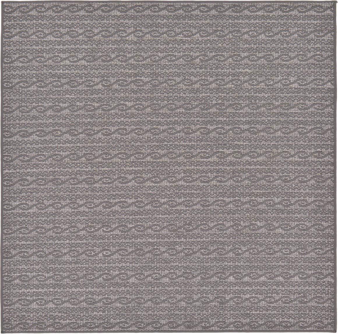Unique Loom 6' 0 x 6' 0 Square Gray Outdoor Modern Links Area Rug