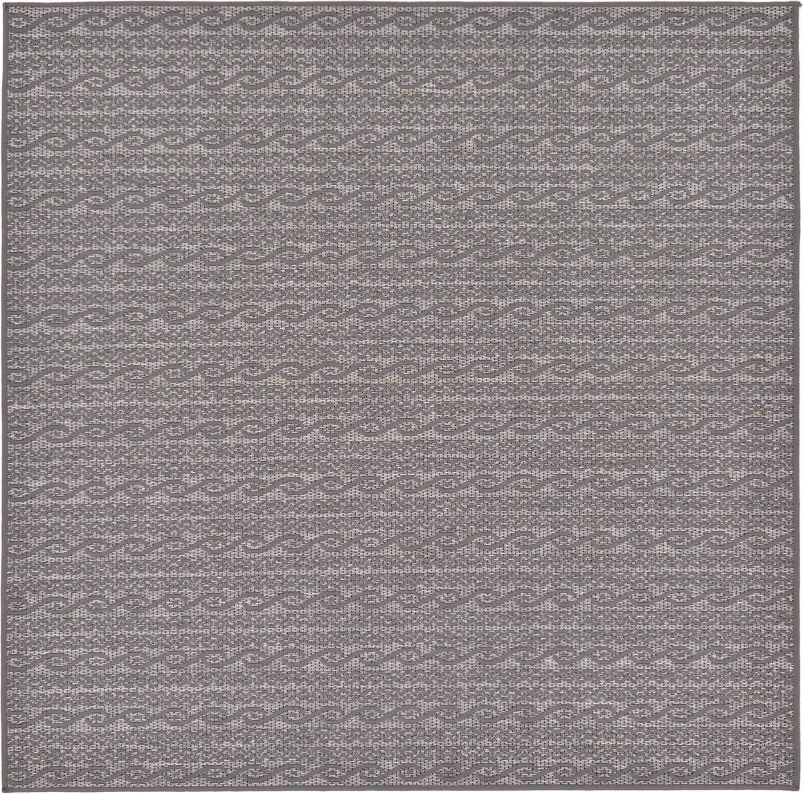 Unique Loom 6' 0 x 6' 0 Square Gray Outdoor Modern Links Area Rug