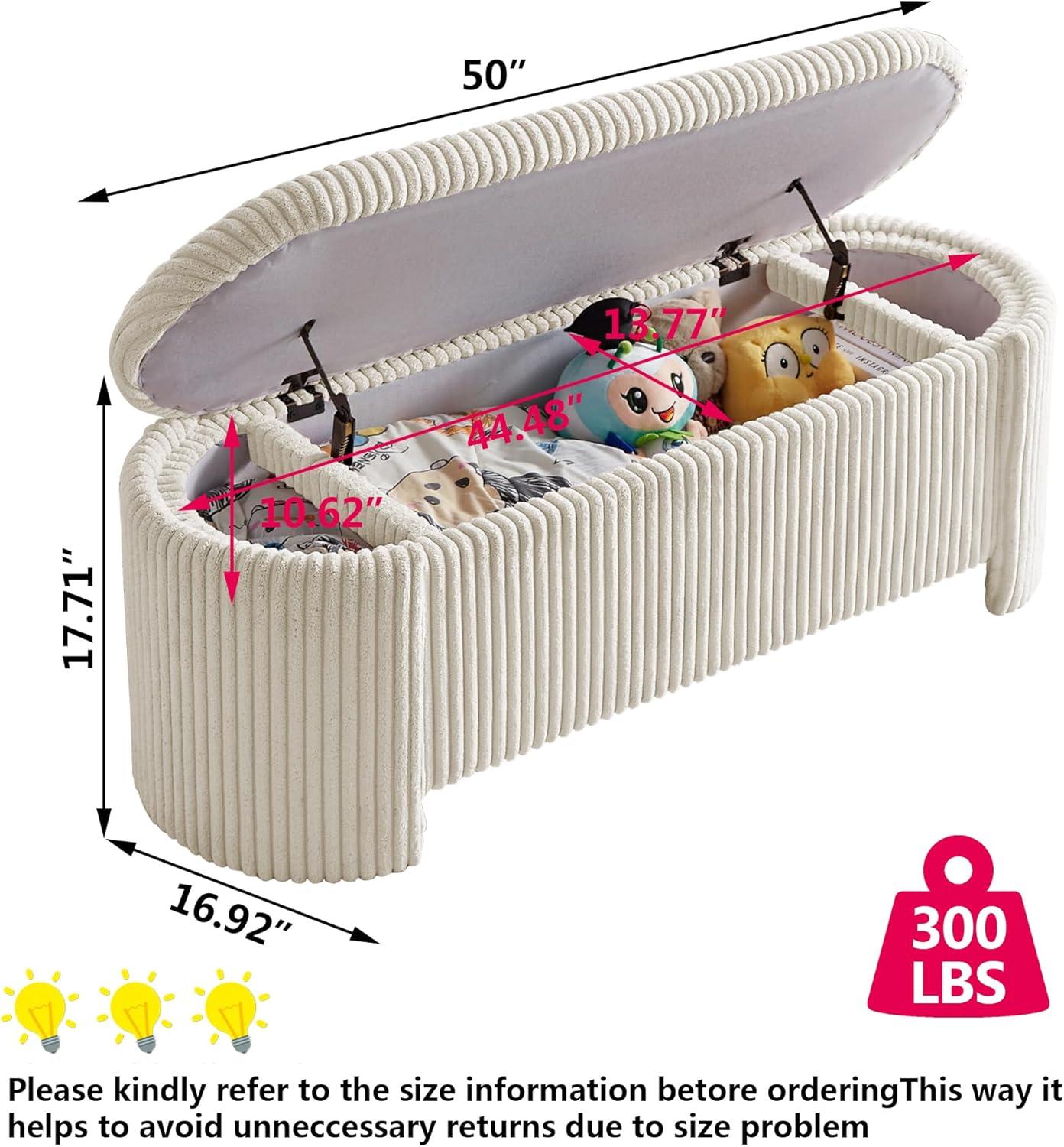 Latitude Run® Nikoma Corduroy Upholstered Storage Bench