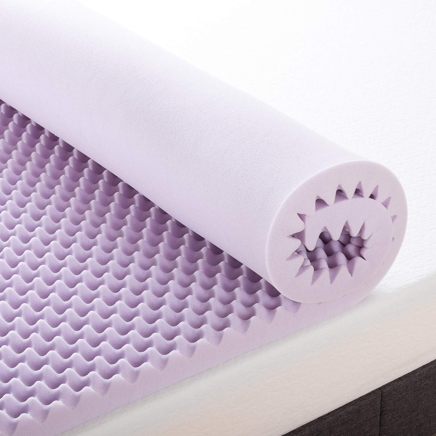 Lavender Infused Full Size Egg Crate Memory Foam Topper