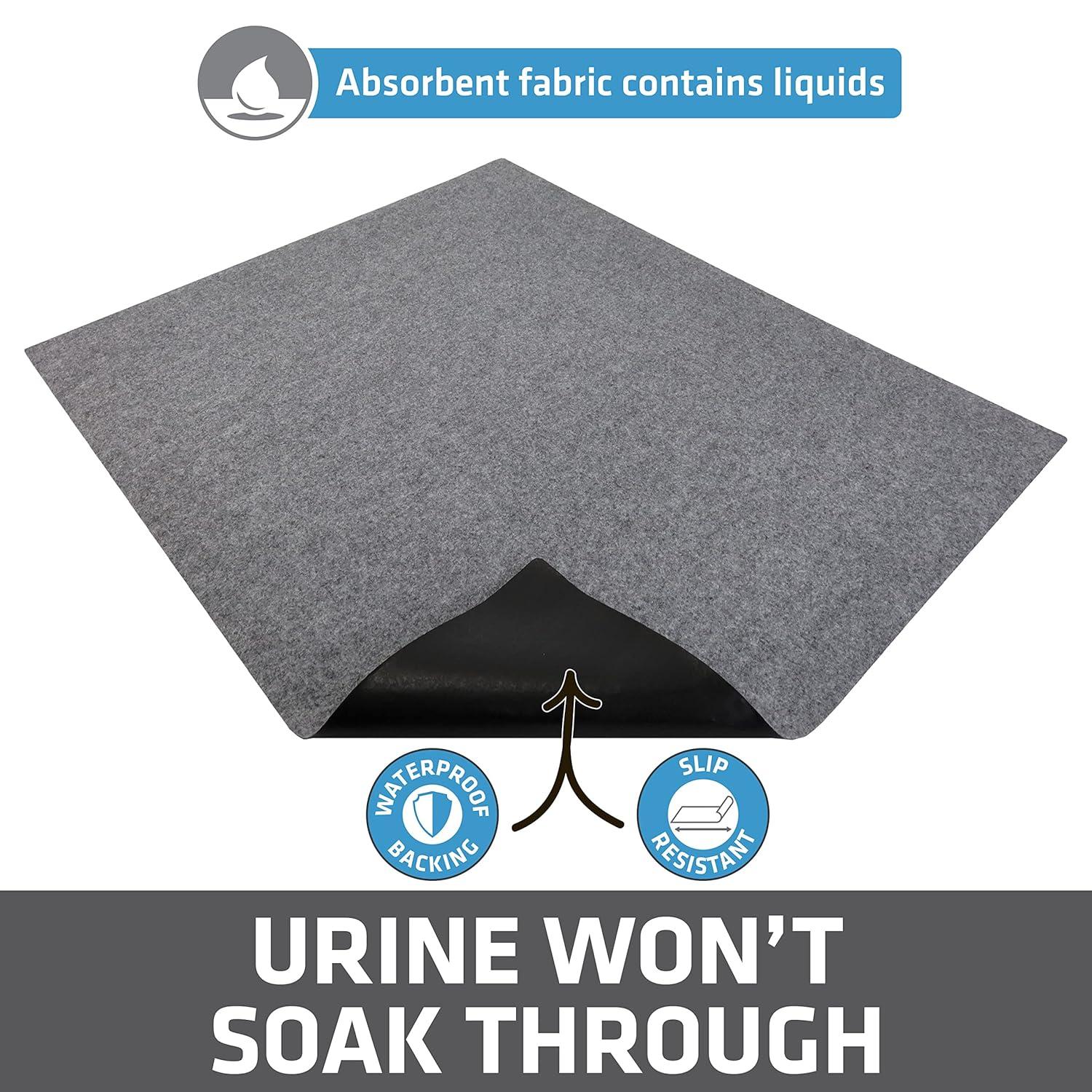 Drymate XL Original Cat Litter Mat, Contains Mess from Box, Protects Floors, Urine-Proof, Machine Washable, Soft on Kitty Paws, Absorbent, Waterproof (29”x36”) (Light Grey) (USA Made)