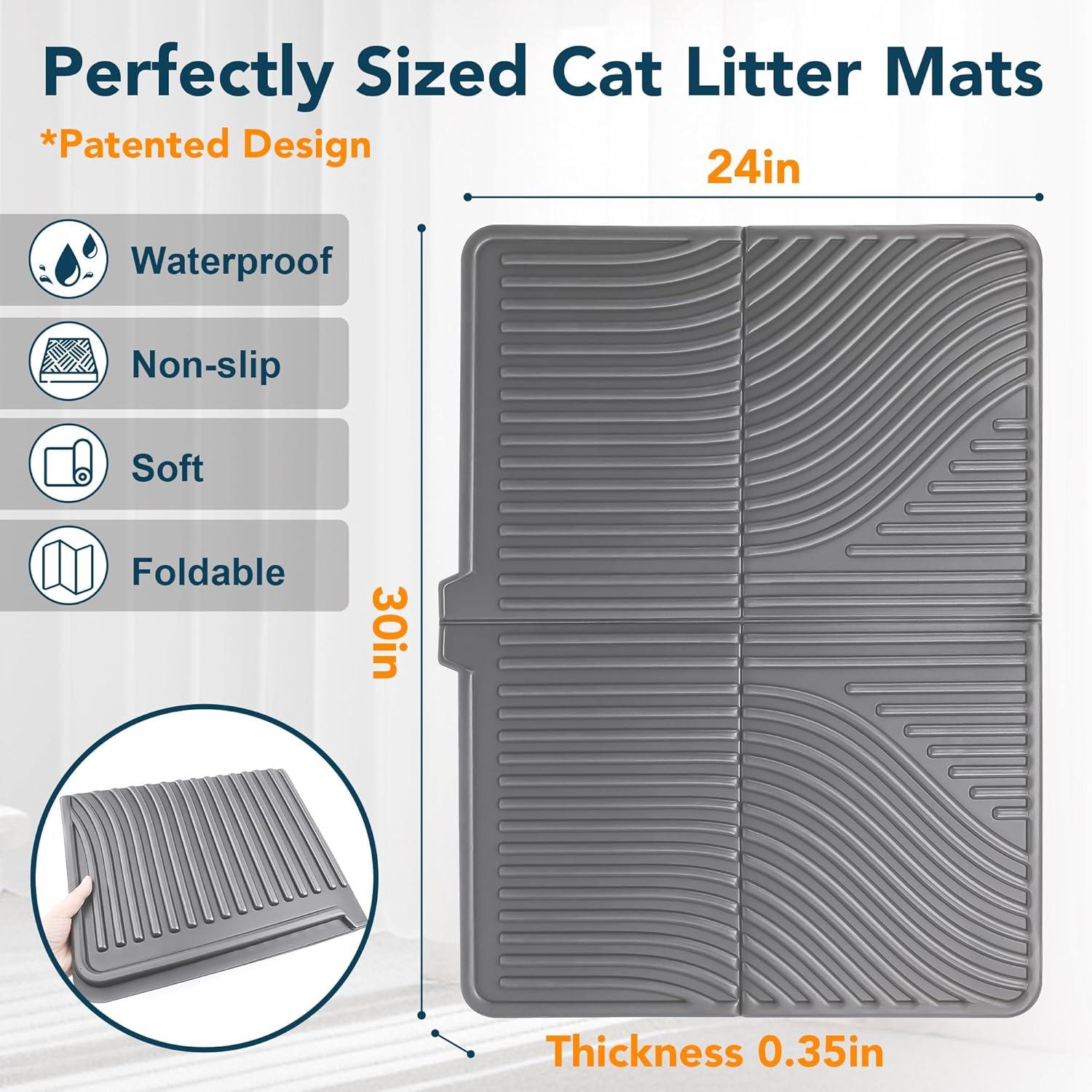 UPSKY Cat Litter Mat Kitty Litter Trapping Mat 31" x 24" Litter Box Mat Keep Floor Clean