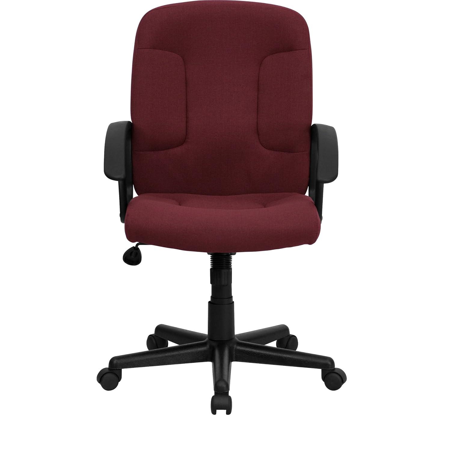 Flash Furniture Mid-Back Fabric Executive Swivel Office Chair with Nylon Arms (Set of 2)