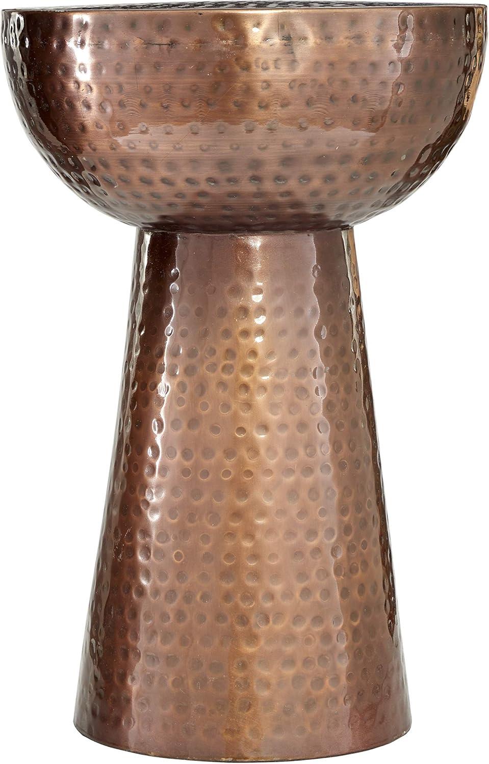 Ivy Bronx Dolina Metal Handmade Side End Accent Table with Hammered Design